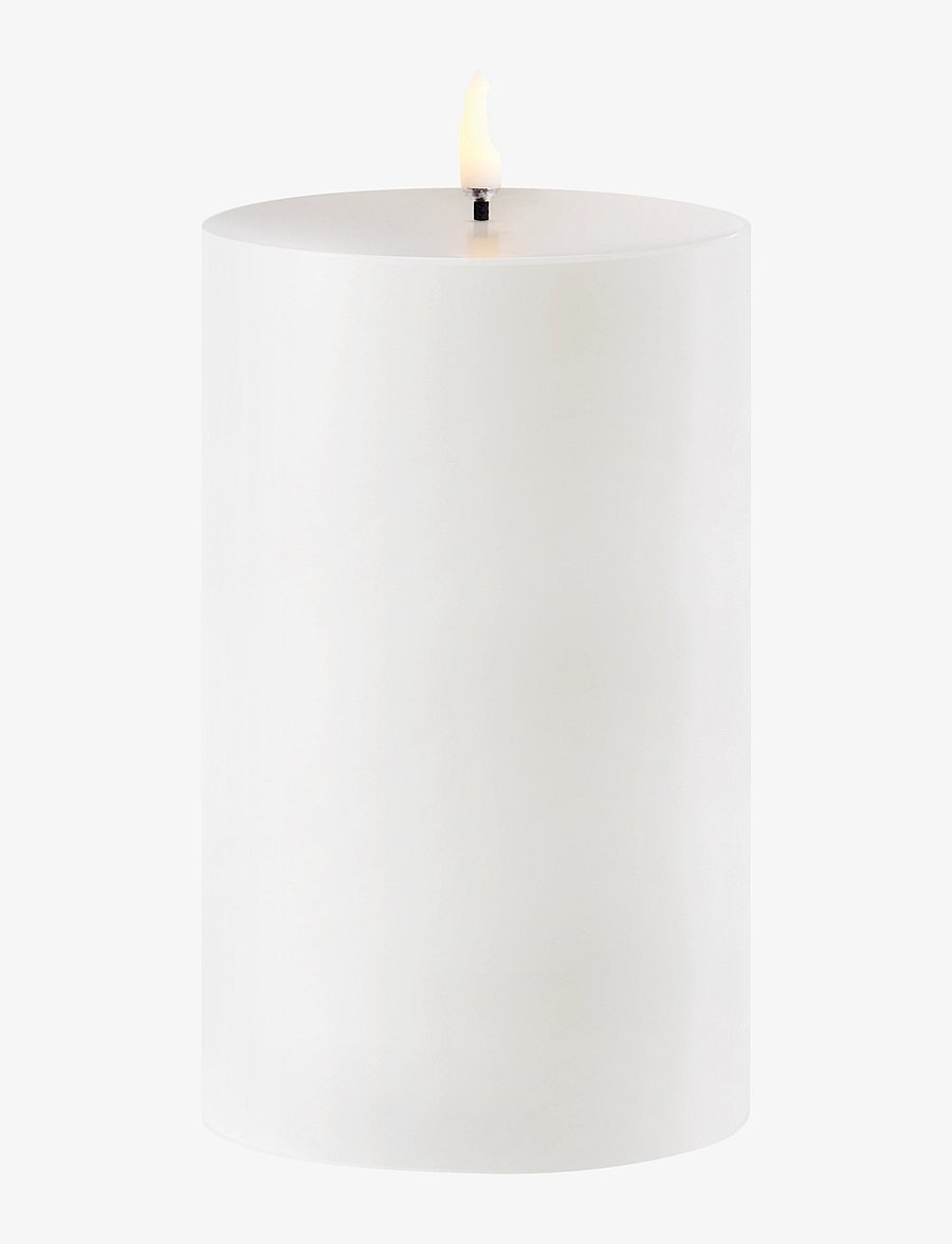 UYUNI Lighting - Outdoor LED pillar candle, White, 8,4x15 cm - laternen - white - 1