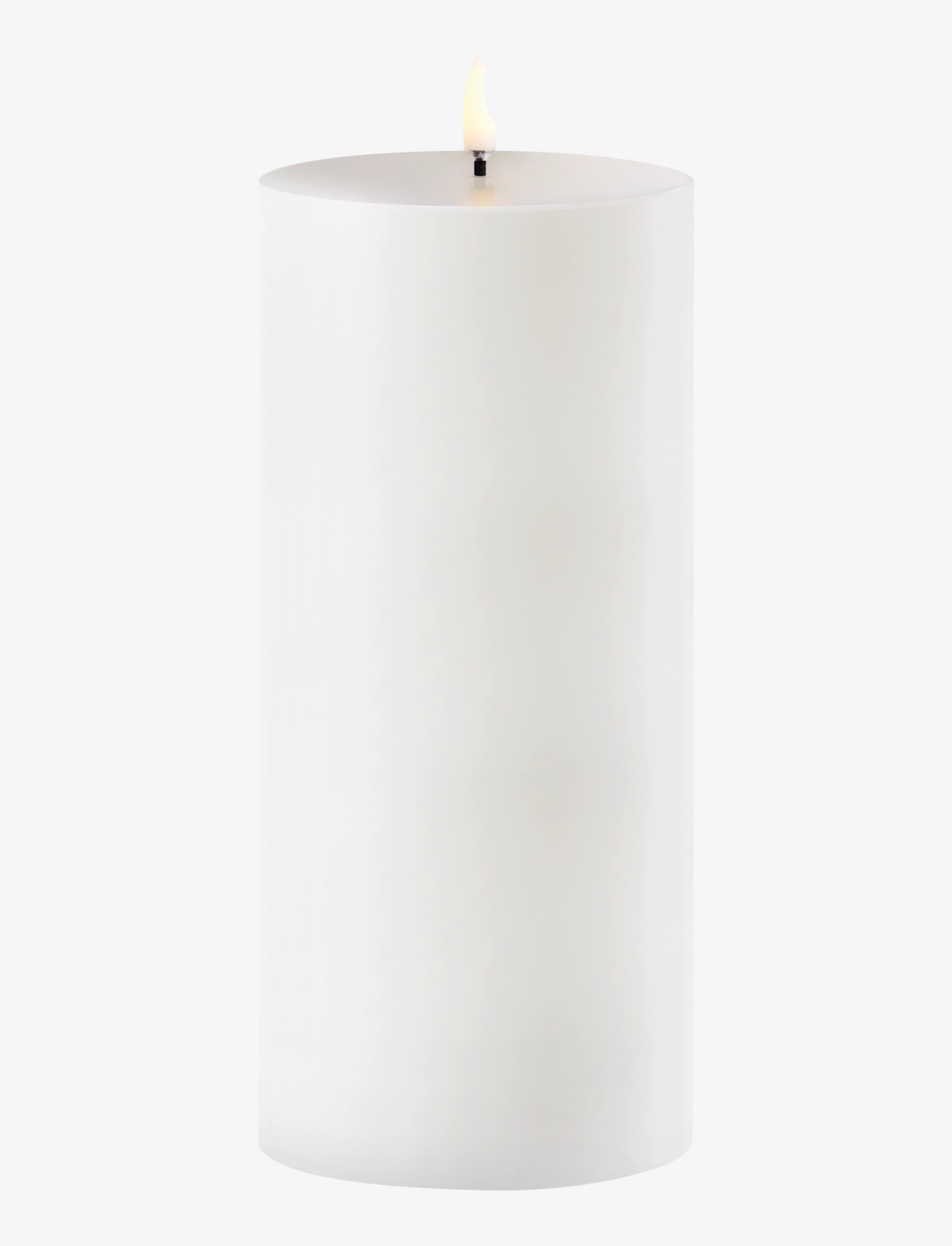 UYUNI Lighting Outdoor Led Pillar Candle, White, 8,4X20 Cm, Bloklys, Hvid, Str: H20CM