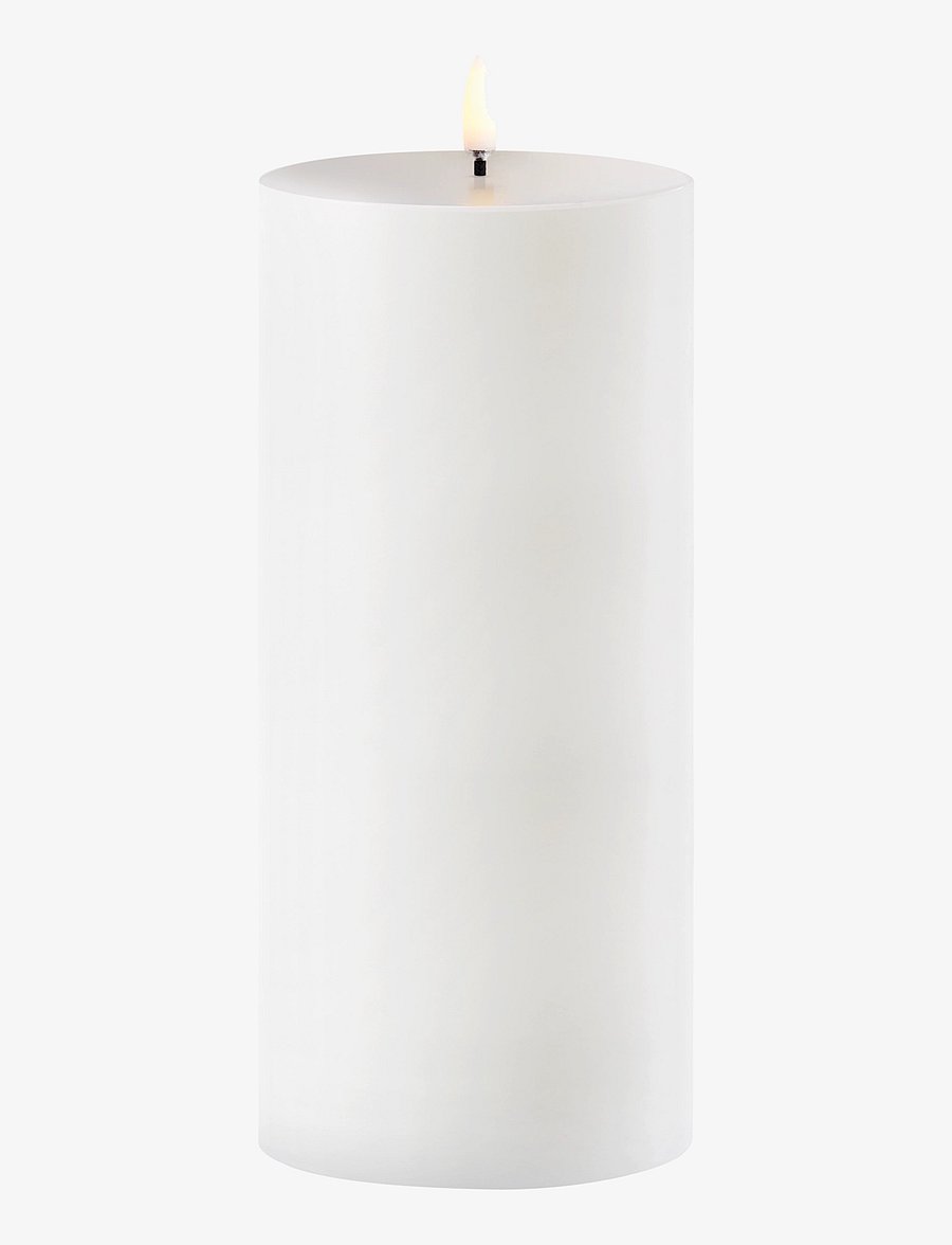 UYUNI Lighting - Outdoor LED pillar candle, White, 8,4x20 cm - laternen - white - 1