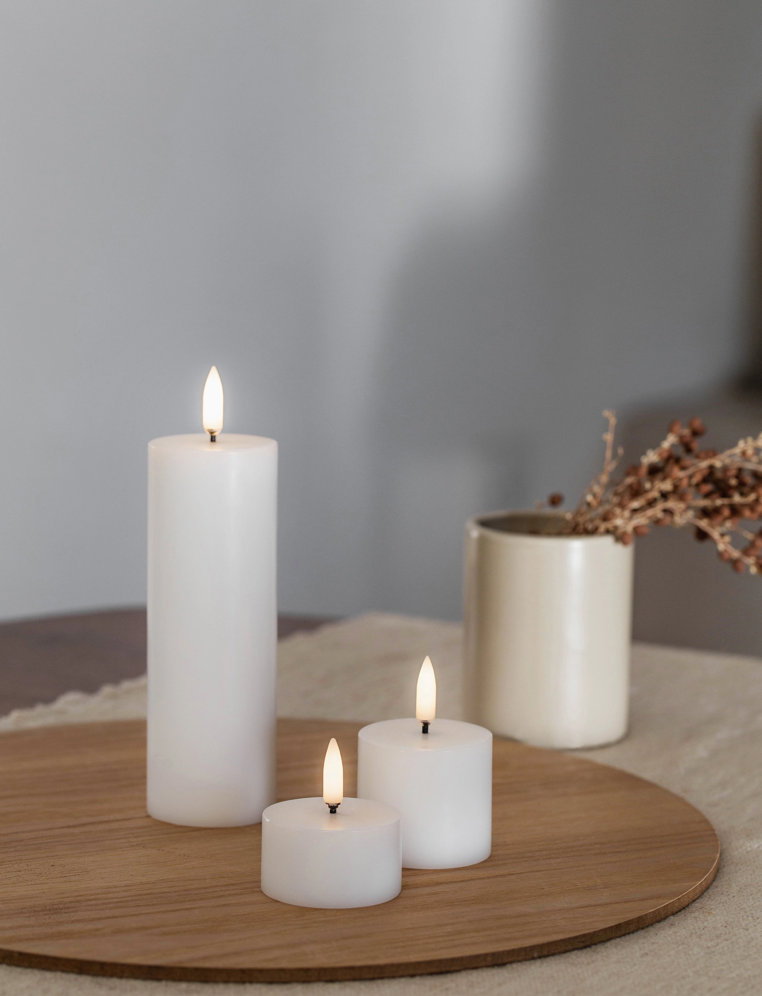 UYUNI Lighting Led Pillar Candle, H4.5 cm, White, Stearinlys > Led-Lys, Unisex