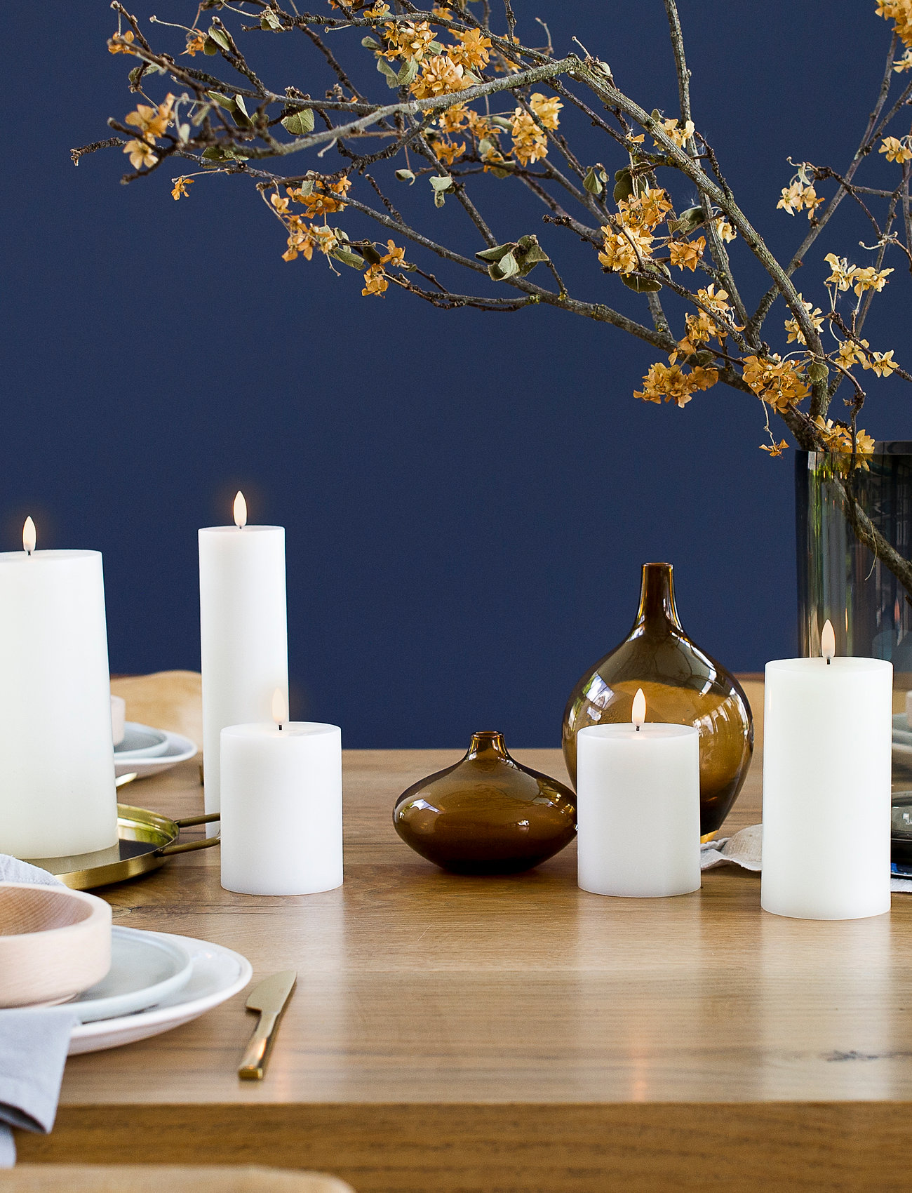 UYUNI Lighting Pillar Led Candle, H15 cm, Candles, Weiß - Homeware