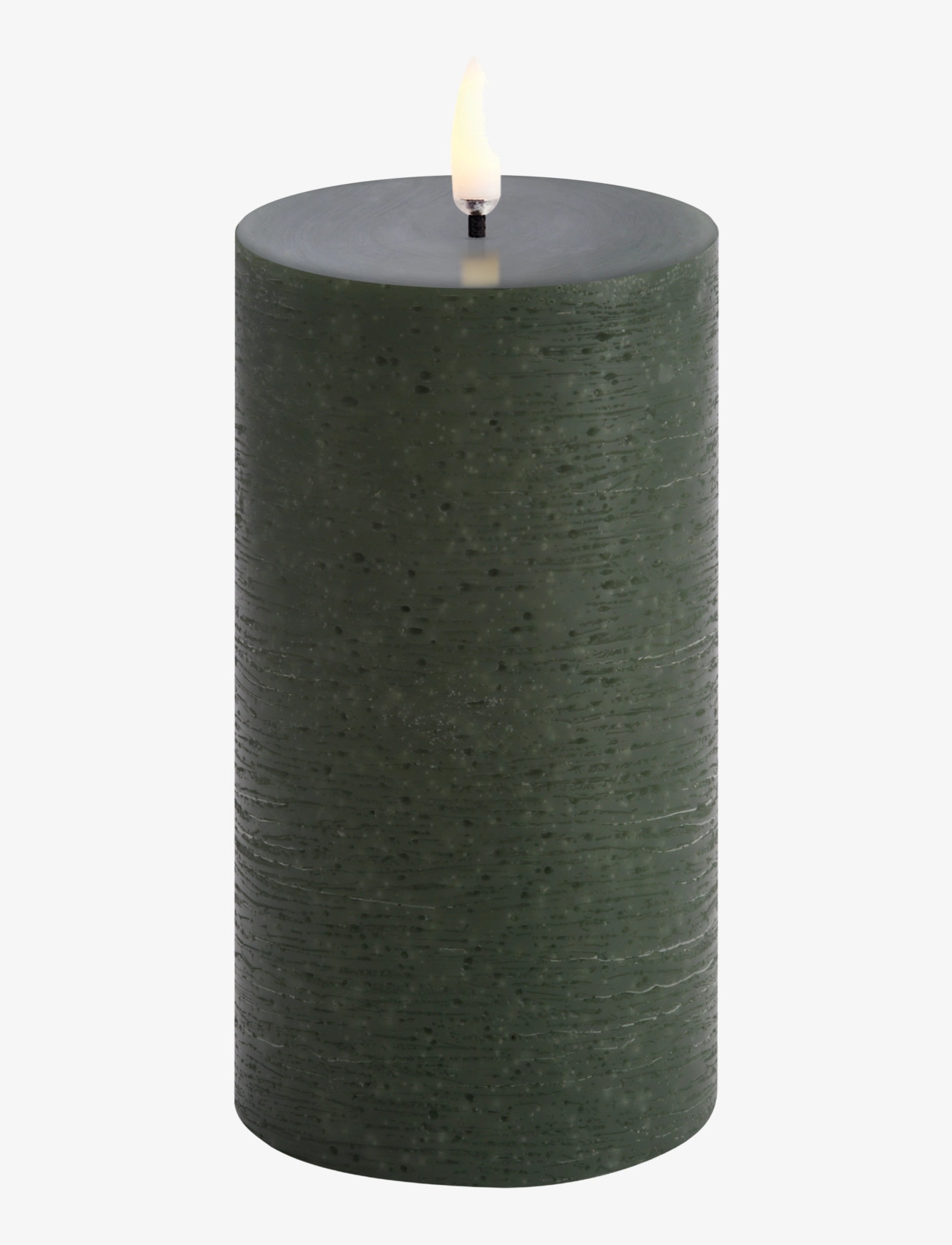 UYUNI Lighting Led Pillar Candle, Olive Green, Rustic, 7,8X15,2 Cm, Bloklys, Grøn, Str: H15.2CM