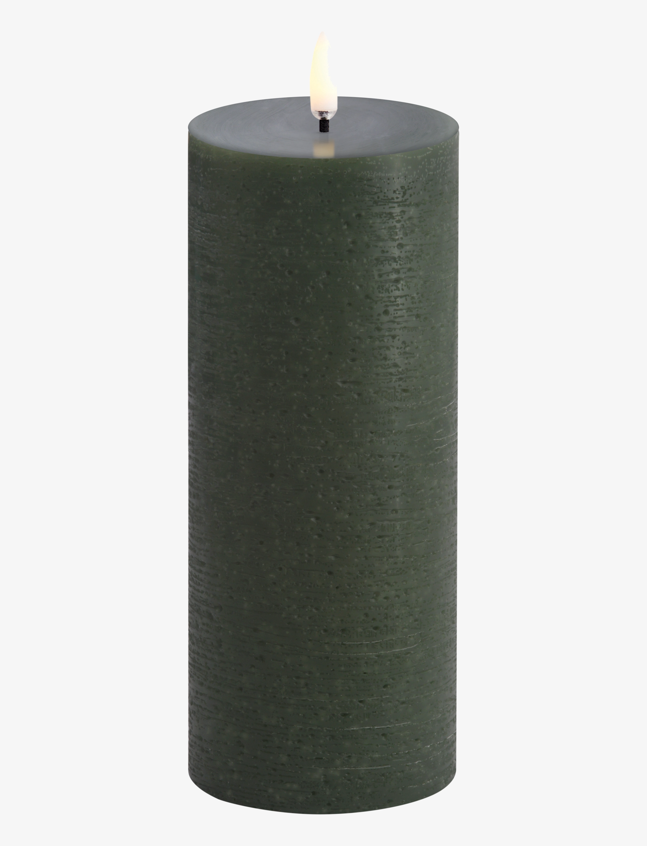 UYUNI Lighting Led Pillar Candle, Olive Green, Rustic, 7,8X20,3 Cm, Bloklys, Grøn, Str: H20.3CM