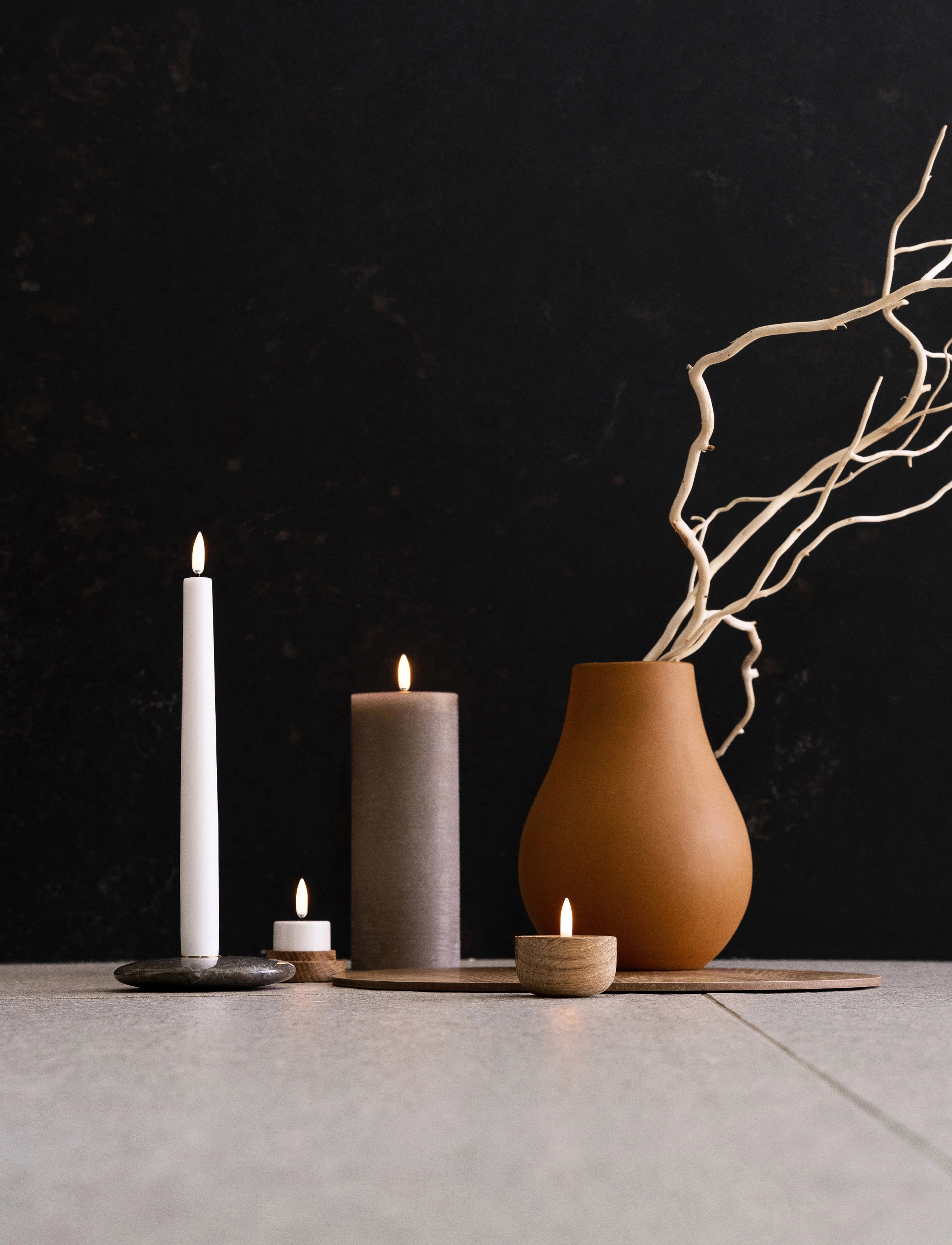 UYUNI Lighting Led Pillar Candle, H20 cm, Beige, Stearinlys > Led-Lys, Unisex