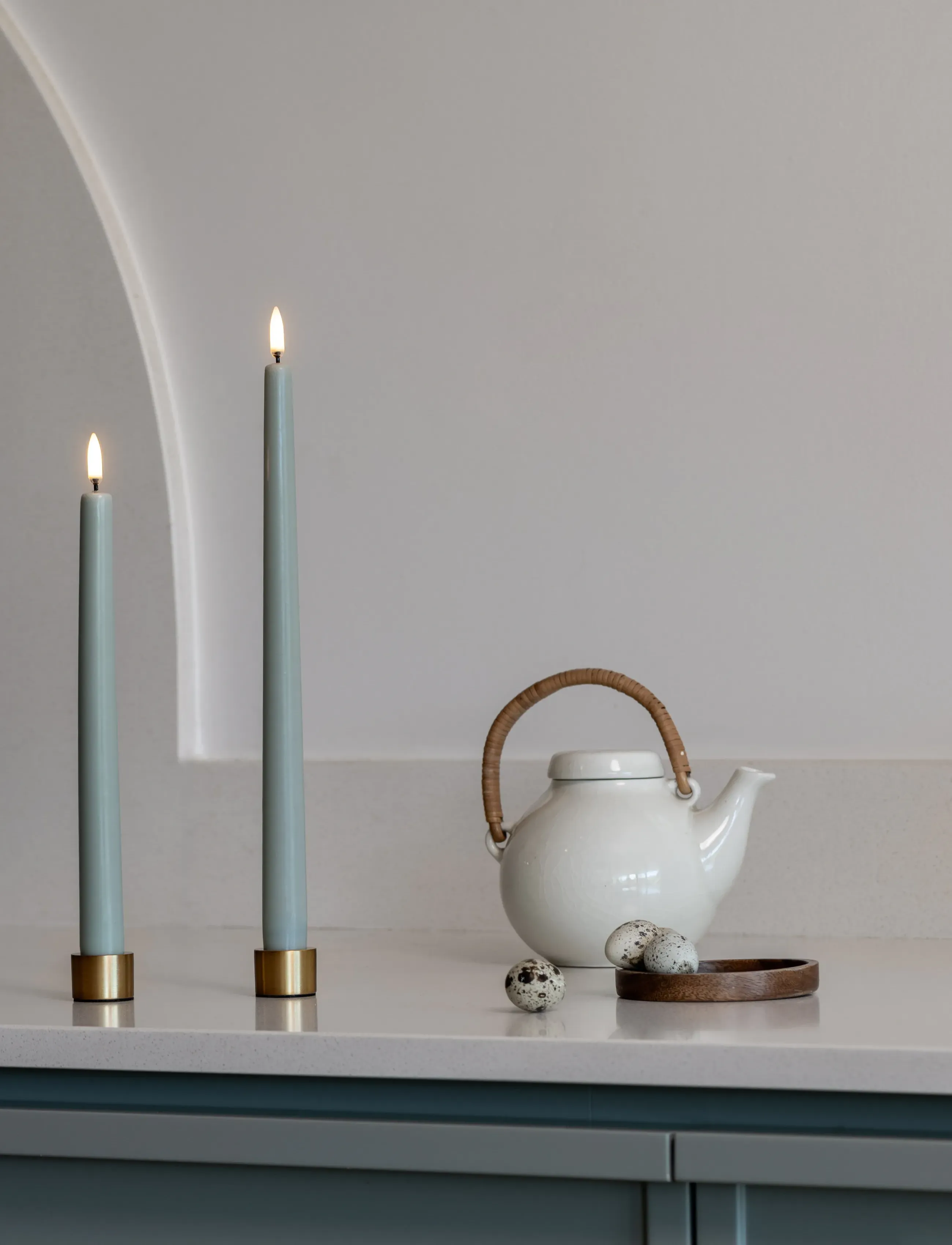 UYUNI Lighting Taper Candle Soft-Fit Cap W2,3 H32, H32 cm, Candles, Grün - Led Homeware