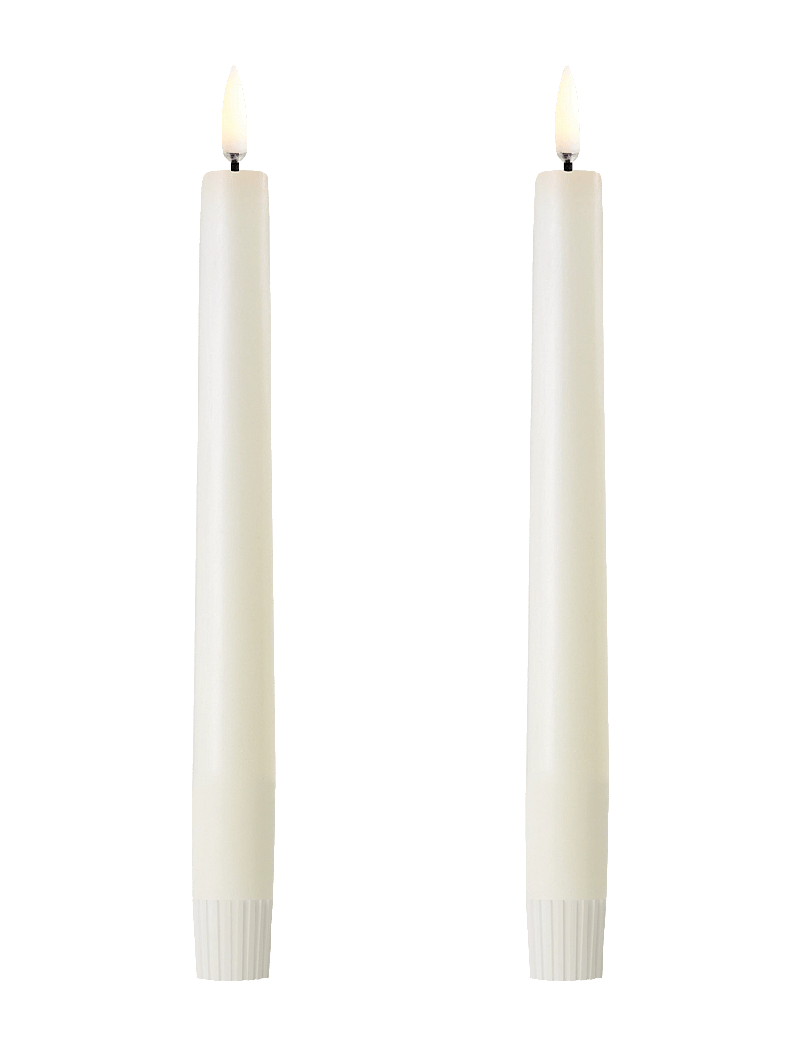 UYUNI Lighting - LED taper candle, Ivory, Smooth, 2-pack, 2,3x20 cm - ivory - 1