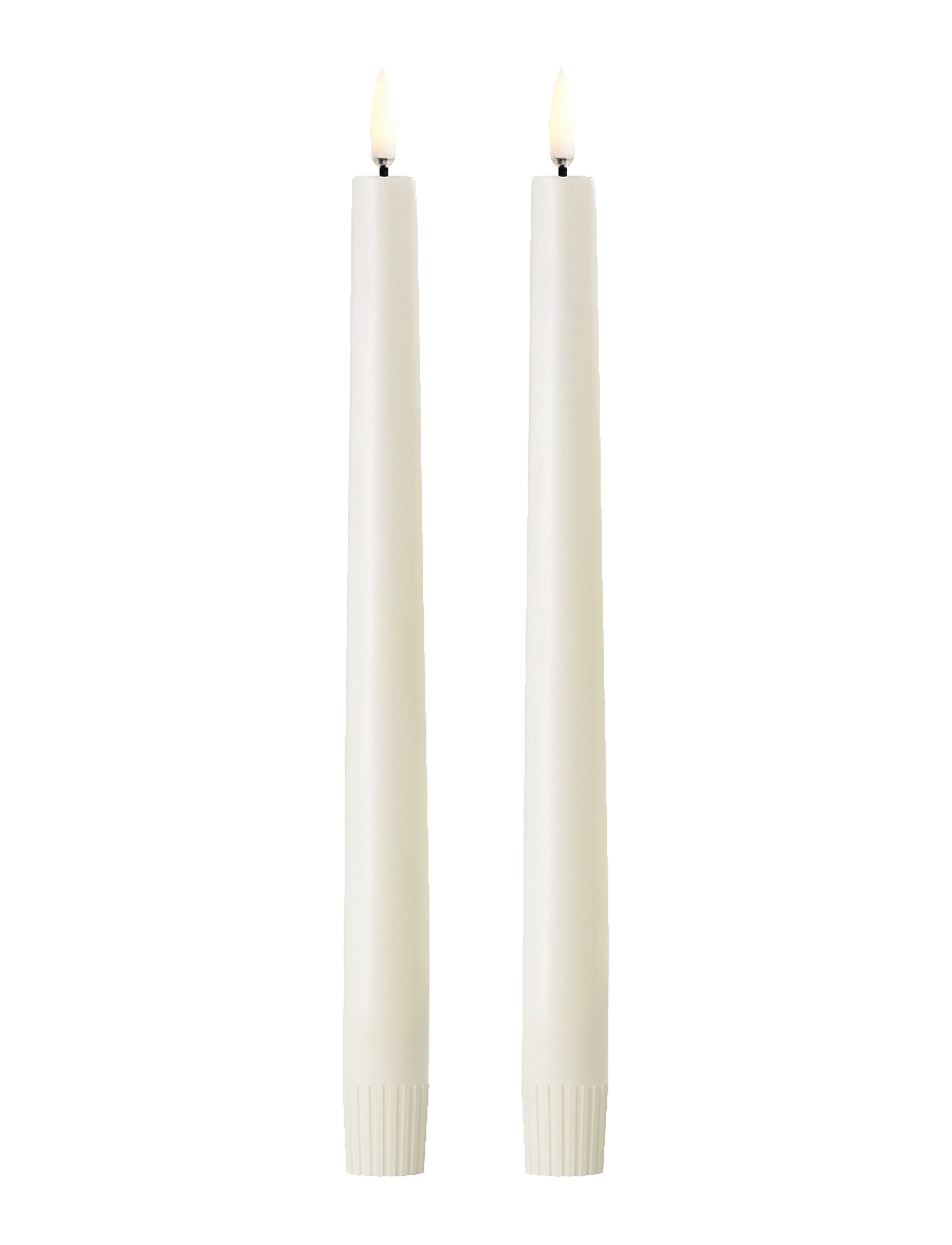 UYUNI Lighting - LED taper candle, Ivory, Smooth, 2-pack, 2,3x25 cm - ivory - 1