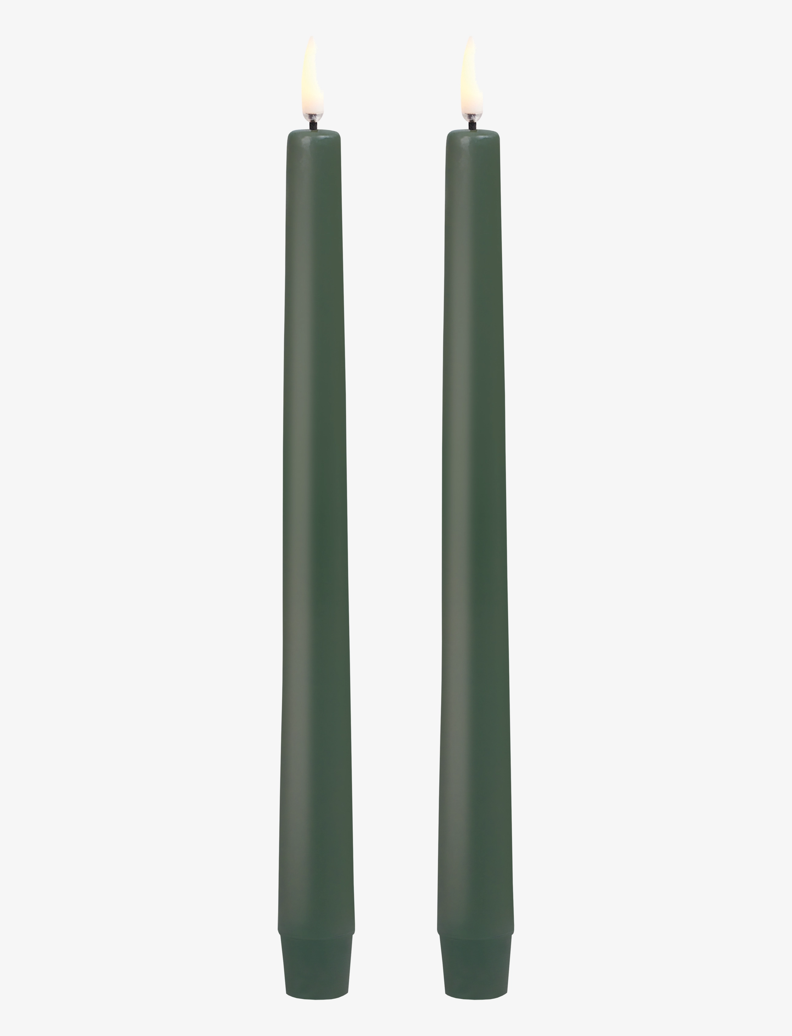 UYUNI Lighting Led Taper Candle, Olive Green, Smooth, 2-Pack, 2,3X25 Cm, LED-lys, Grøn, Str: H25CM
