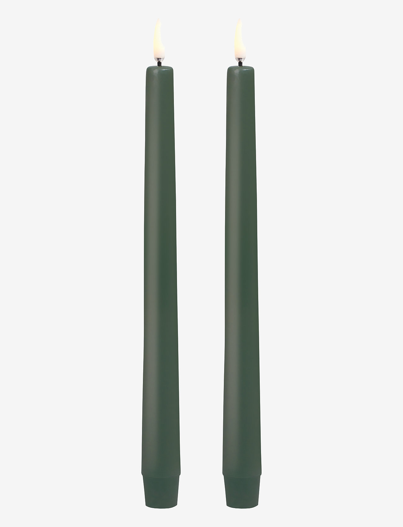 UYUNI Lighting - LED taper candle, Olive Green, Smooth, 2-pack, 2,3x25 cm - led lys - olive green - 1