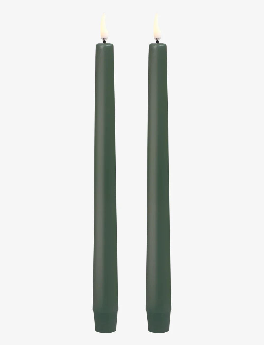 UYUNI Lighting - LED taper candle, Olive Green, Smooth, 2-pack, 2,3x25 cm - led kerzen - olive green - 0