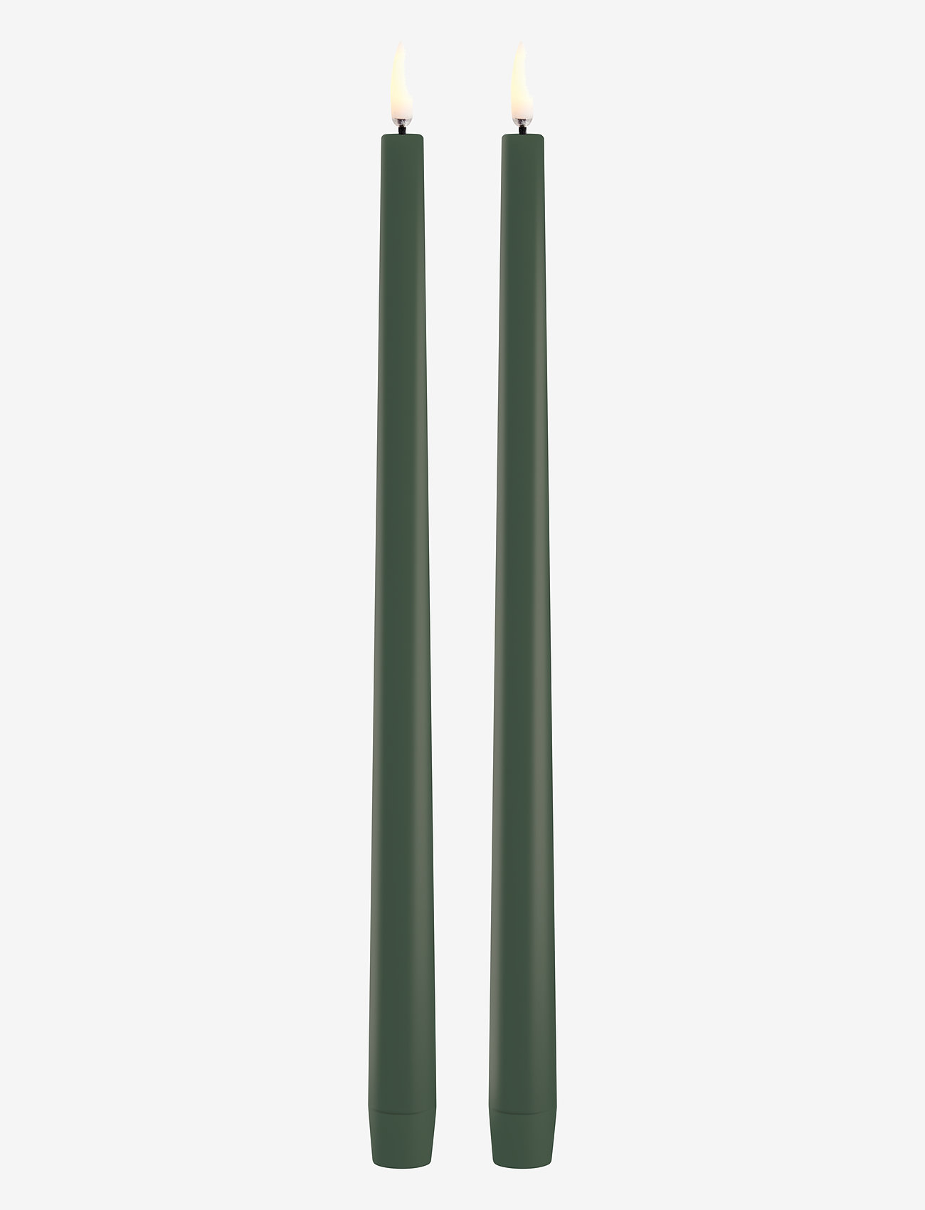UYUNI Lighting - LED slim taper candle, Olive green, Smooth, 2-pack, 2,3x32 cm - osta hinna alusel - olive green - 0