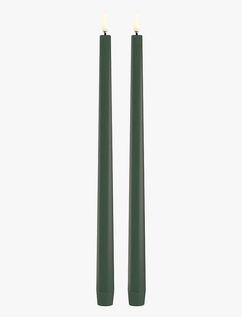 UYUNI Lighting - LED slim taper candle, Olive green, Smooth, 2-pack, 2,3x32 cm - osta hinna alusel - olive green - 0