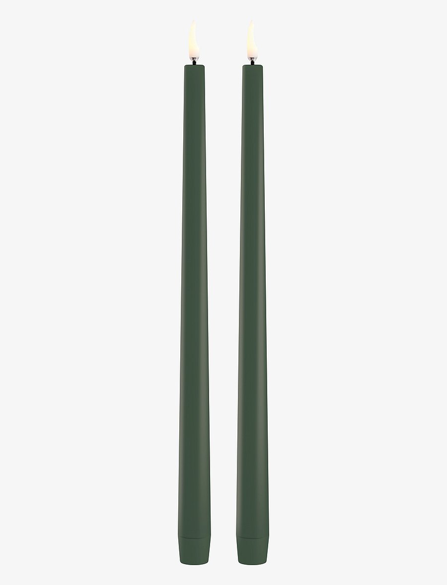 UYUNI Lighting - LED slim taper candle, Olive green, Smooth, 2-pack, 2,3x32 cm - led küünlad - olive green - 1