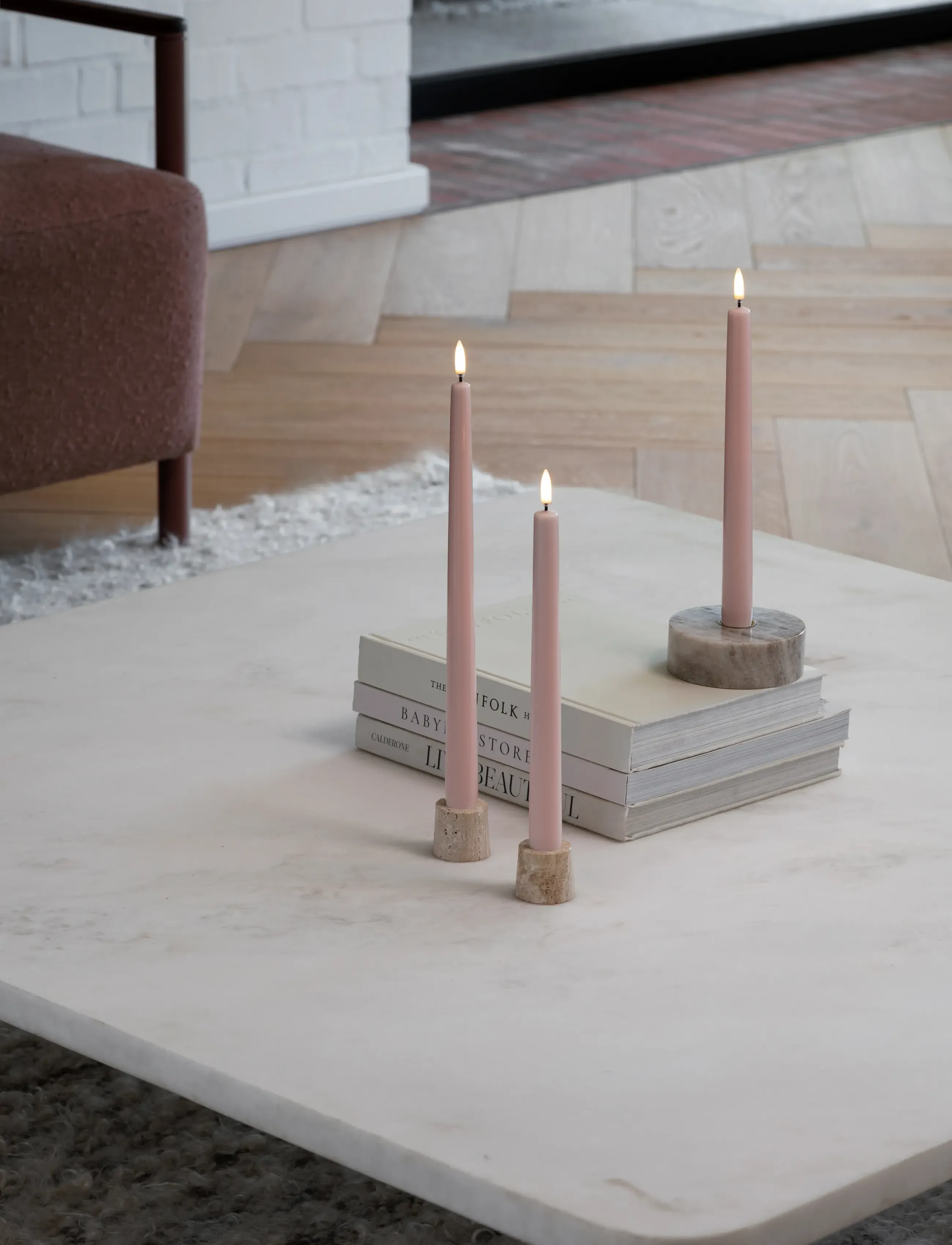 UYUNI Lighting Taper Led Candle, H32 cm, Candles, Rosa - Homeware