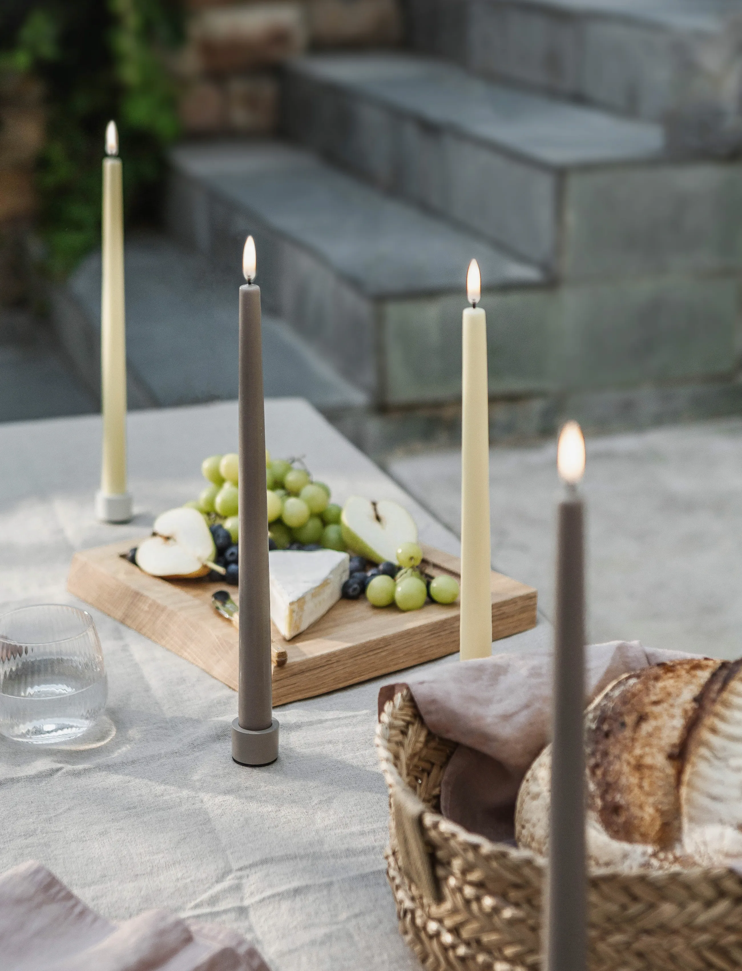UYUNI Lighting - LED taper candle, Sandstone, Smooth, 2-pack, 2,3x32 cm - sandstone - 0