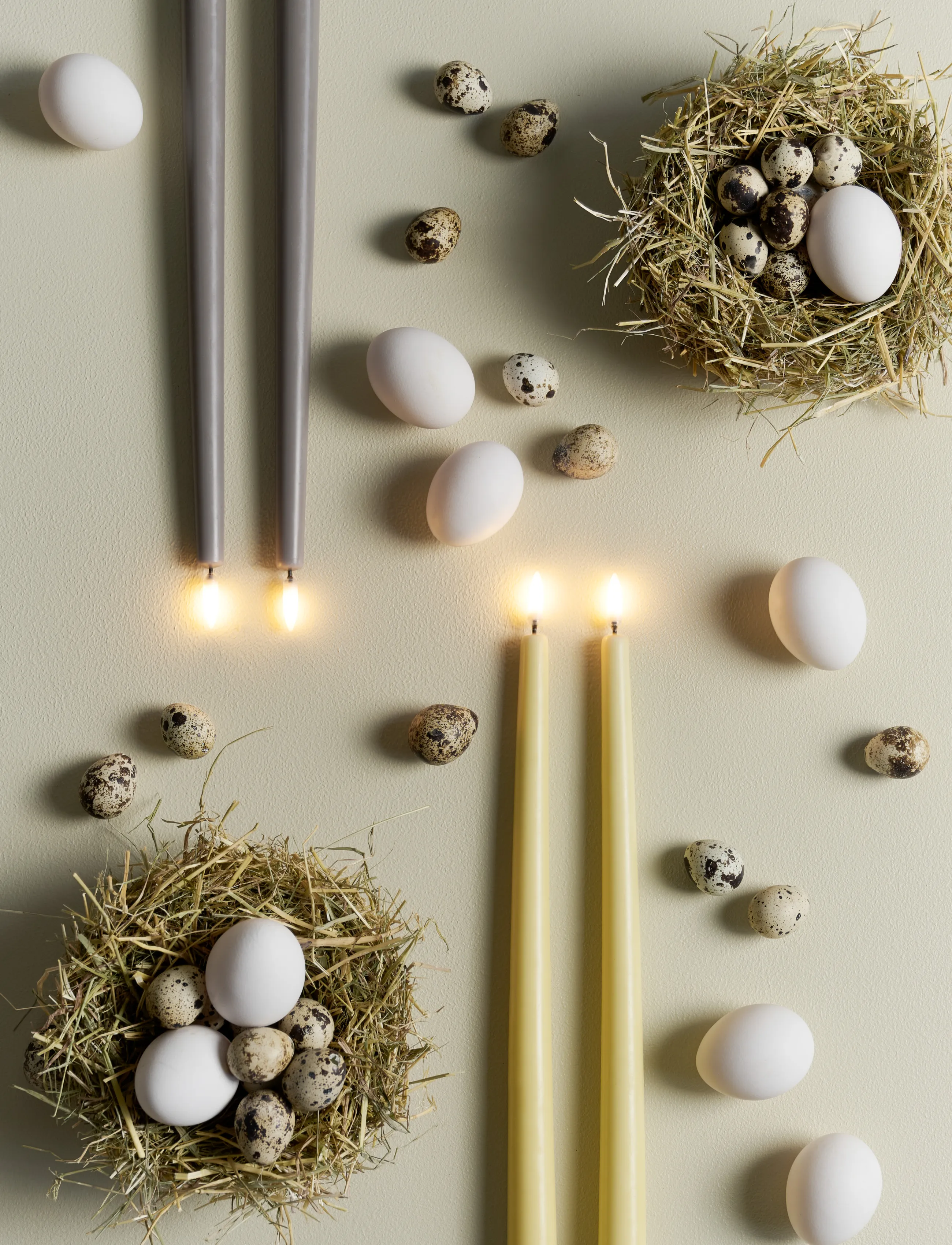 UYUNI Lighting - LED taper candle, Sandstone, Smooth, 2-pack, 2,3x32 cm - sandstone - 2