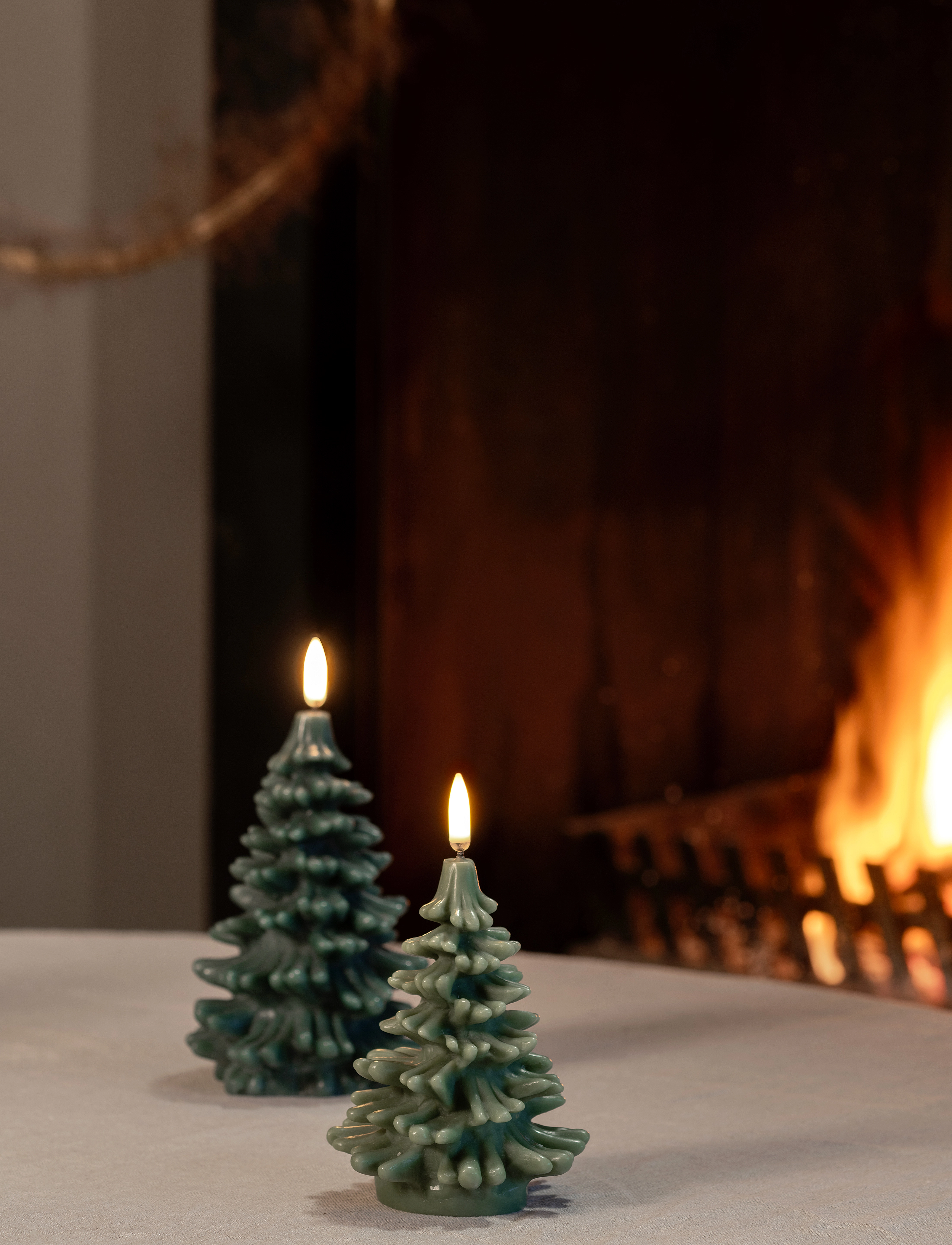 UYUNI Lighting Led Candle Christmas Tree, Olive Green, Smooth, 9x12 Cm