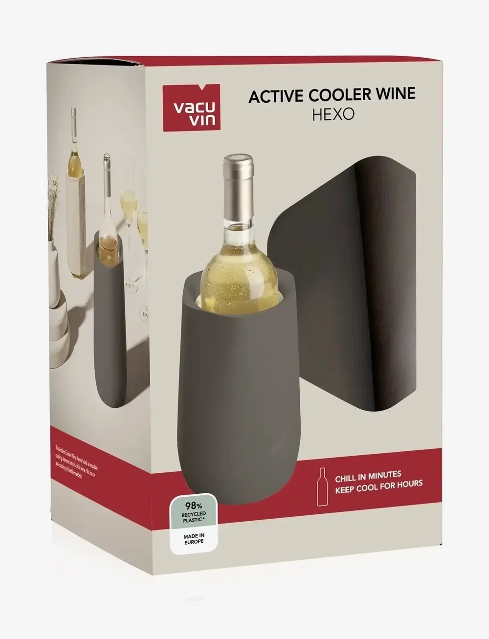 Vacuvin - Active Cooler Wine HEXO Vacuvin® - pojemniki do chłodzenia butelek - graphite - 4