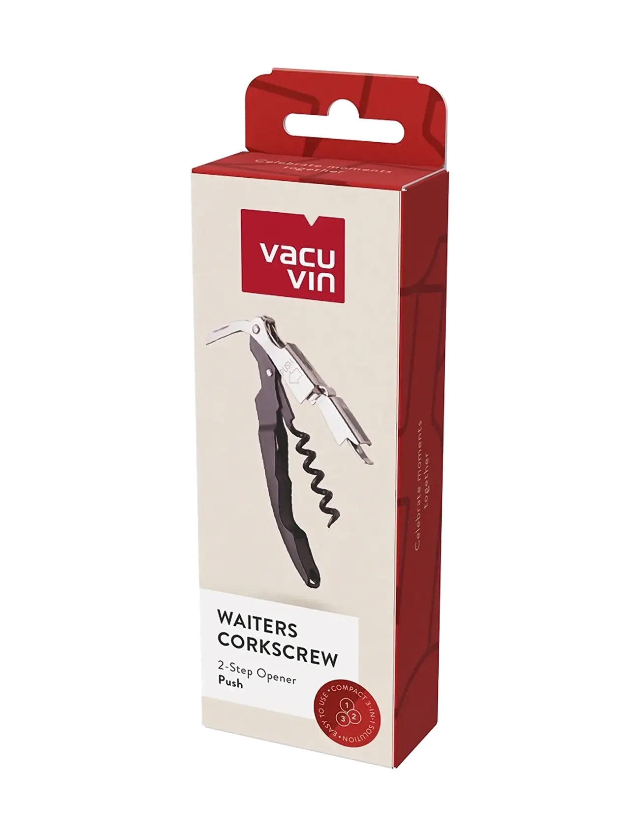 Vacuvin - Waiters Corkscrew Push Black VACU VIN® - oplukkere & vinpropper - black - 2