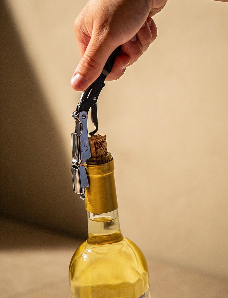 Vacuvin - Waiters Corkscrew Push Black VACU VIN® - flaschenöffner & weinverschlüsse - black - 0