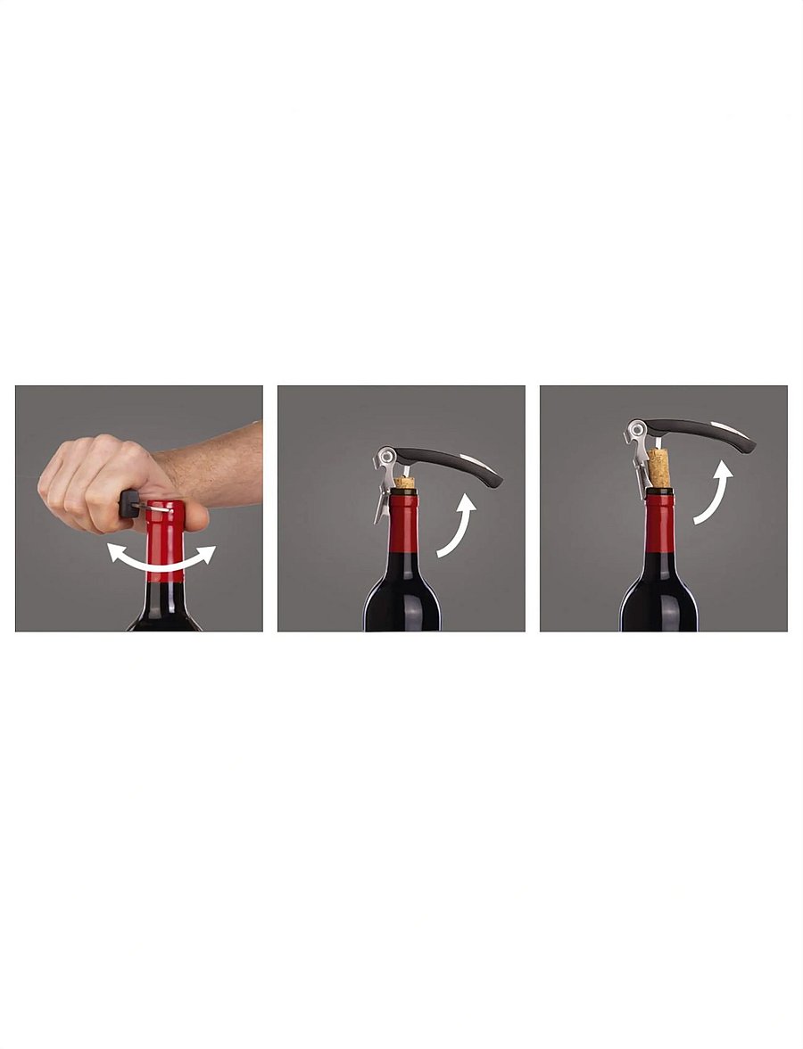 Vacuvin - Double Hinged Corkscrew - flaschenöffner & weinverschlüsse - black - 5