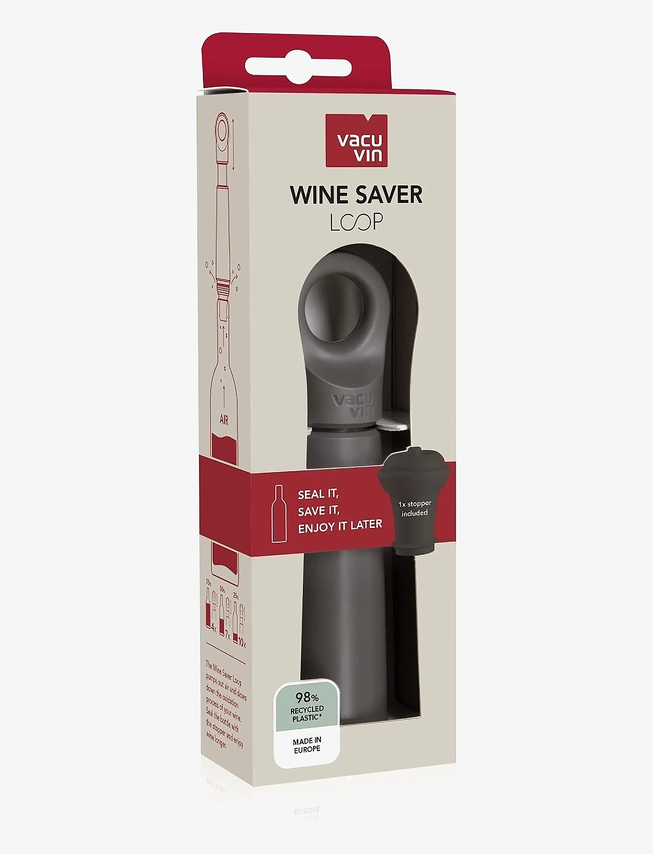 Vacuvin - Wine saver Loop Vacuvin® - pudeliavajad ja -korgid - graphite - 2