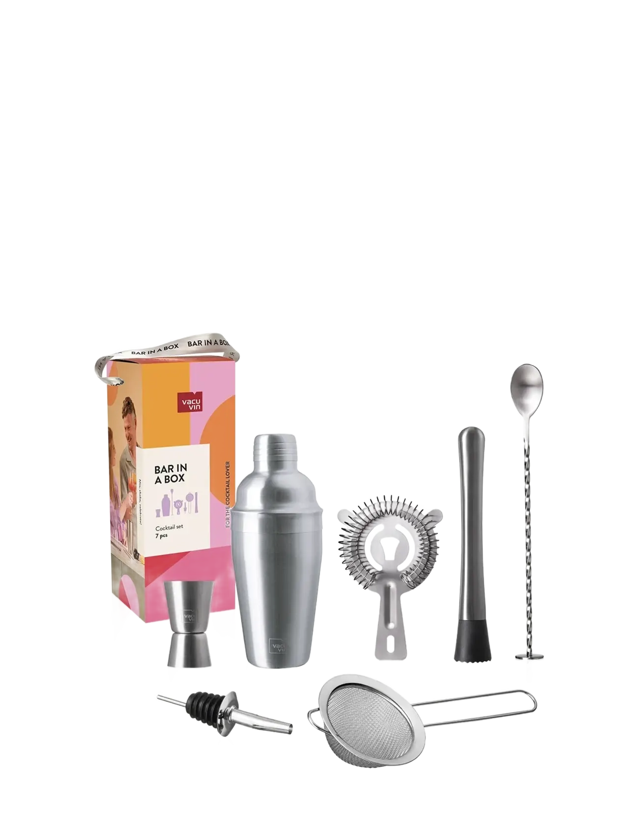 Vacuvin Cocktail set Lovers BAR IN A BOX SET/7 VACU VIN® - Drink- & Bartillbehör - STAINLESS/BLACK/CLEAR / silver