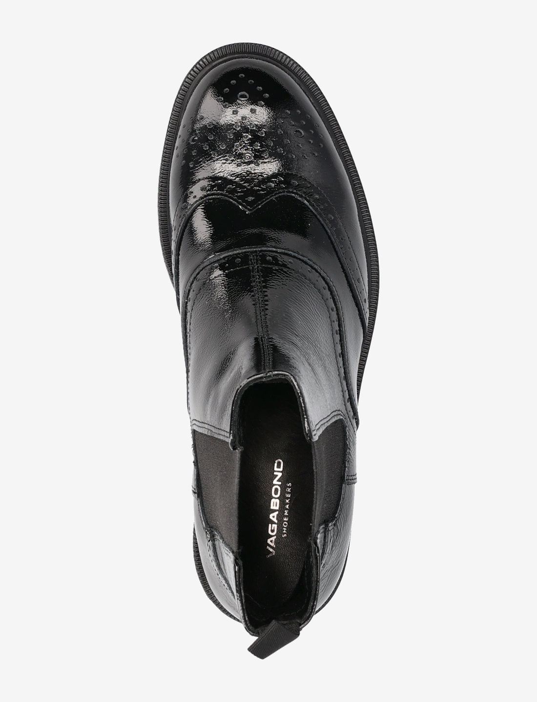 Vagabond amina patent top leather brogue chelsea boot