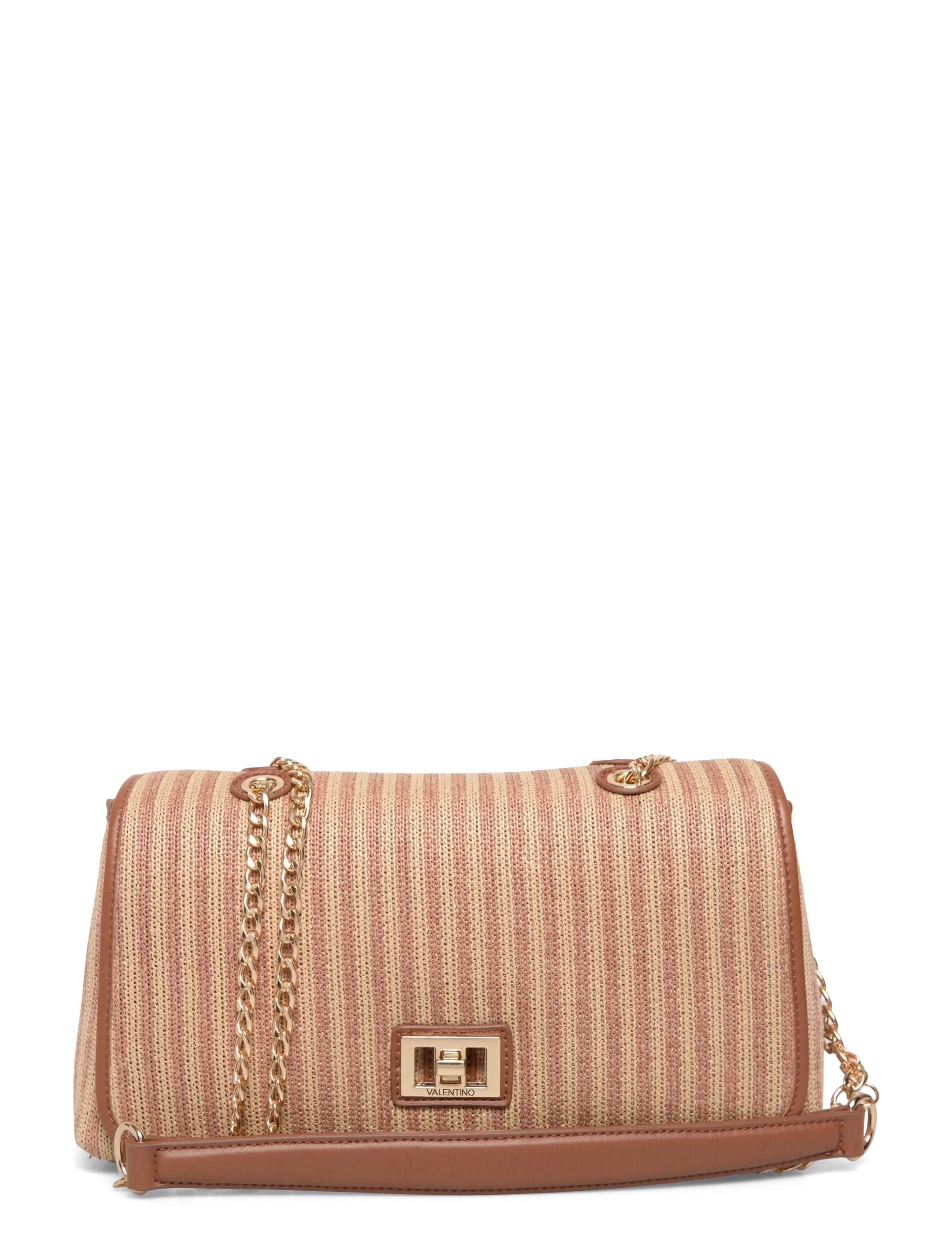 Valentino Bags Selene, Kvinder, Stribet Skuldertaske, Beige, Str: ONE SIZE