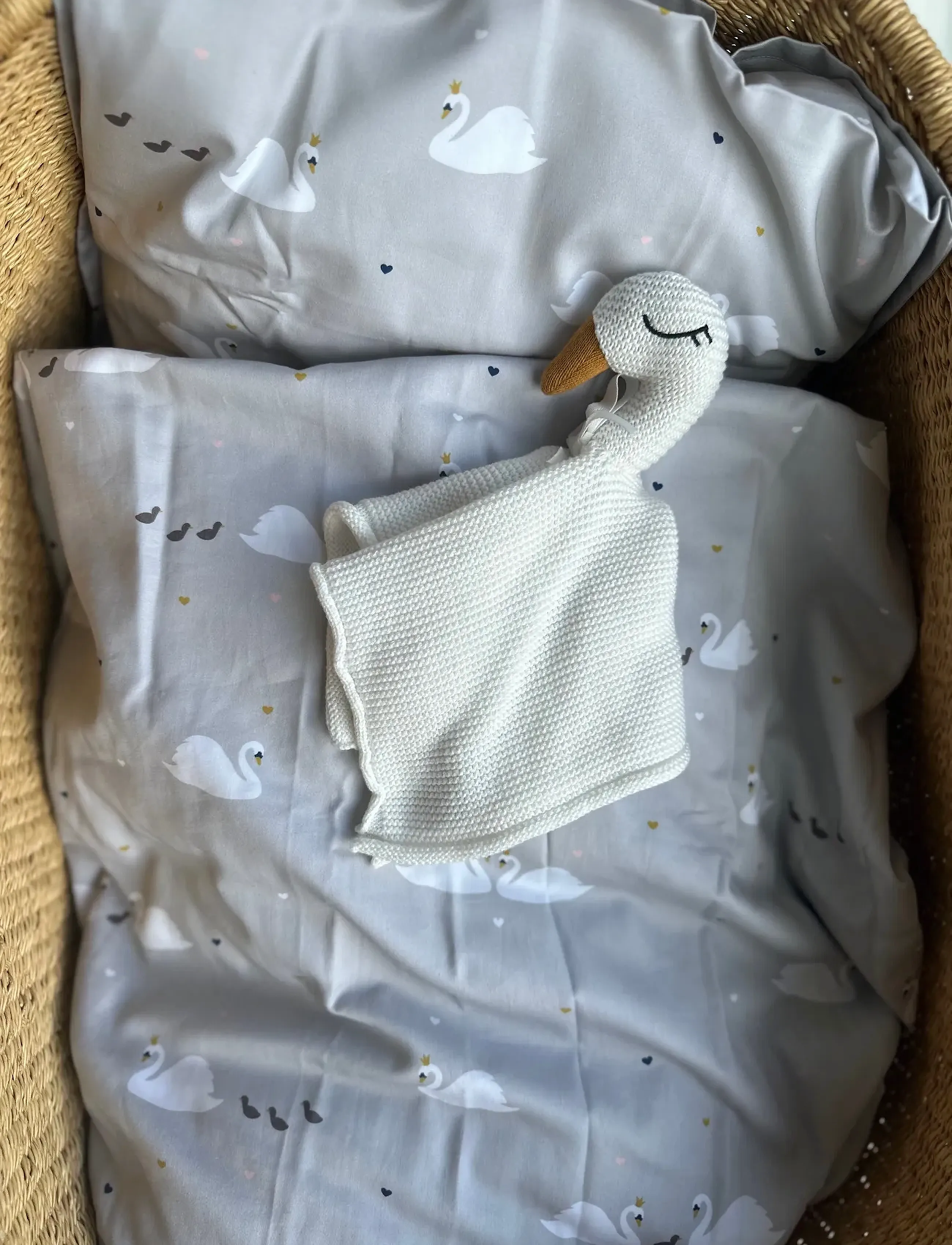 Vanilla Copenhagen Sengetøj Baby Swandersen, 70X 100 cm/40X 45 cm, Sleep Time, Grau - Bed Sets, Kinder
