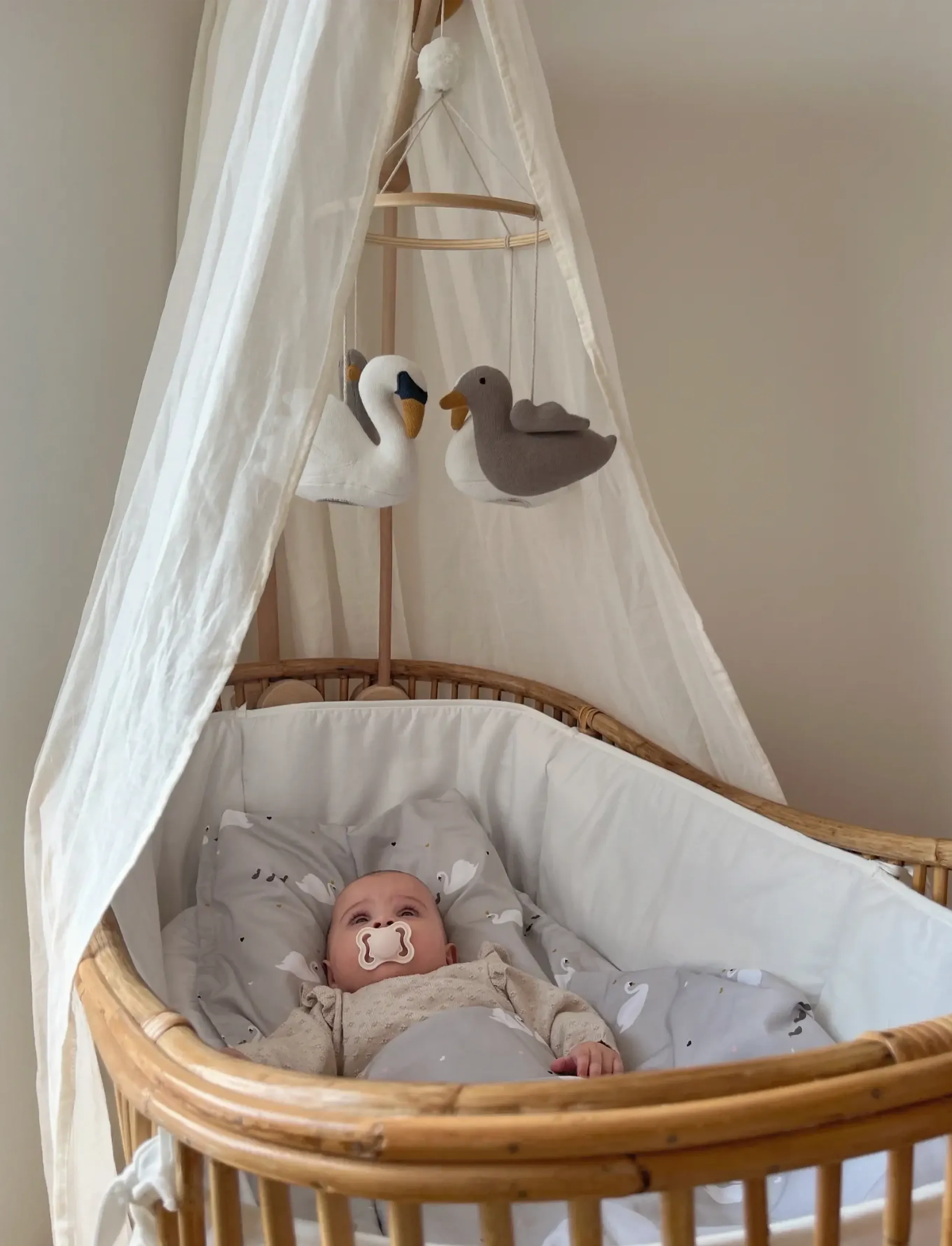 Vanilla Copenhagen Sengerand Til Vugge Milk, 25X 260X 1 cm, Sleep Time, Weiß - Bed Accessories, Kinder