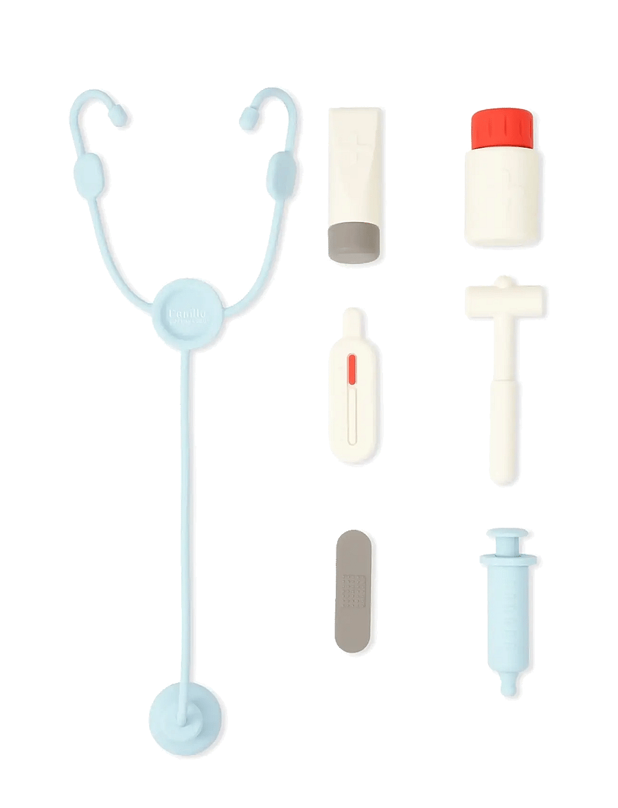 Vanilla Copenhagen - Doctor Set - Silicone - kinder-arztkoffer - blue - milk - wood - 2