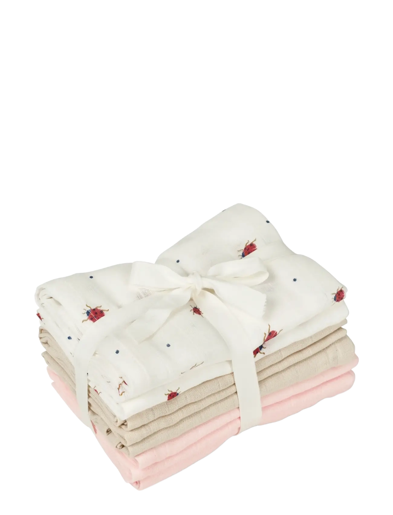 Vanilla Copenhagen Stofbleer 6-Pak Lady Lovebug, 70X 70 cm, Muslins, Creme - Muslin Cloths, Kinder