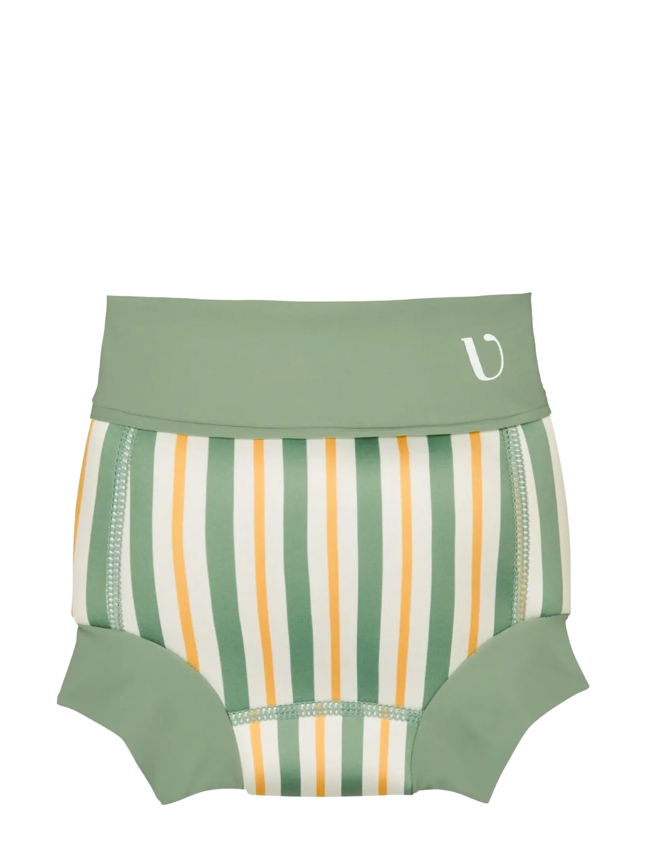 Vanilla Copenhagen Swim Pants - Neoprene - Fern - Striped - Badkläder - FERN / green