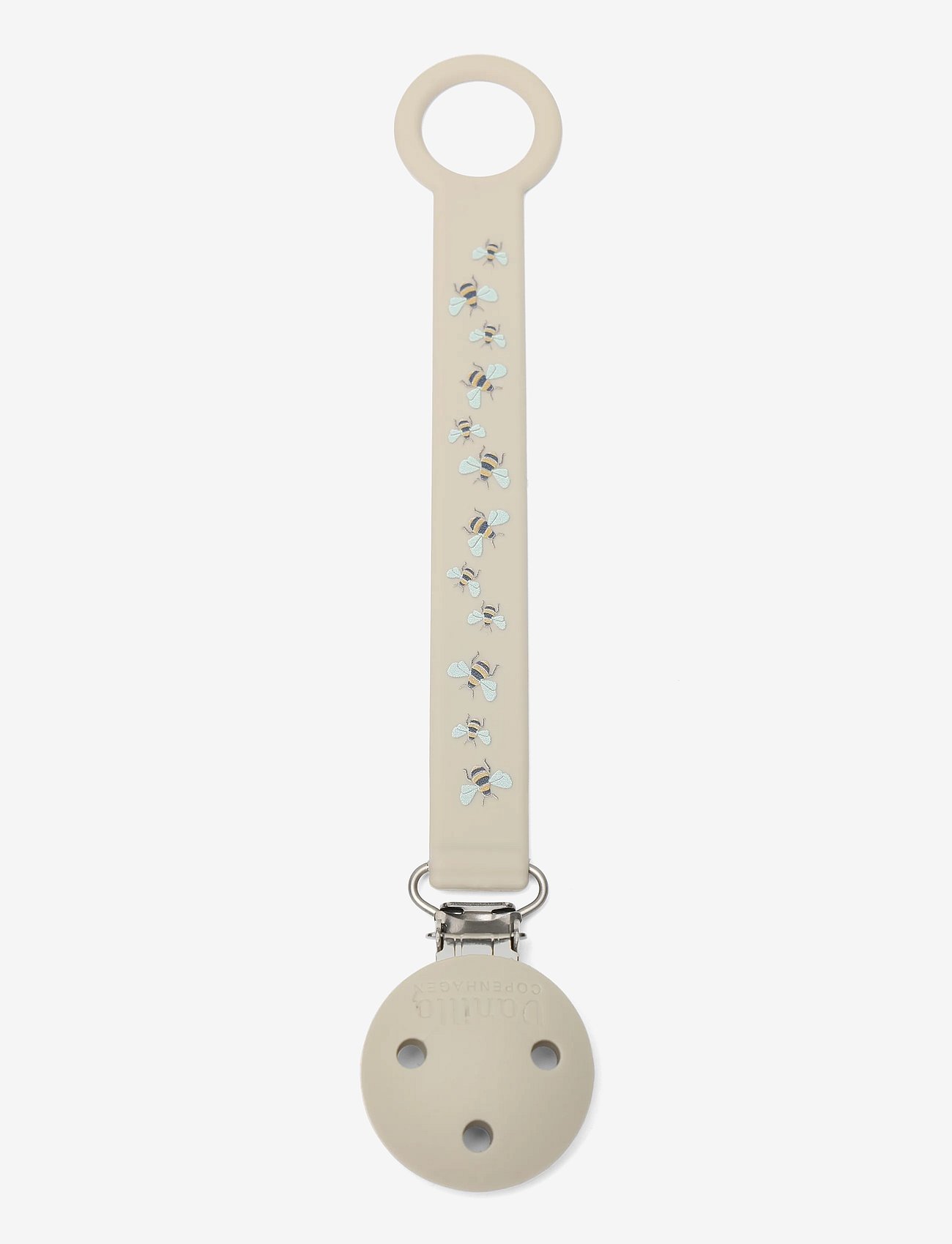 Vanilla Copenhagen Pacifier Holder - Silicone - Honeybee - Cream - 21.5 CM