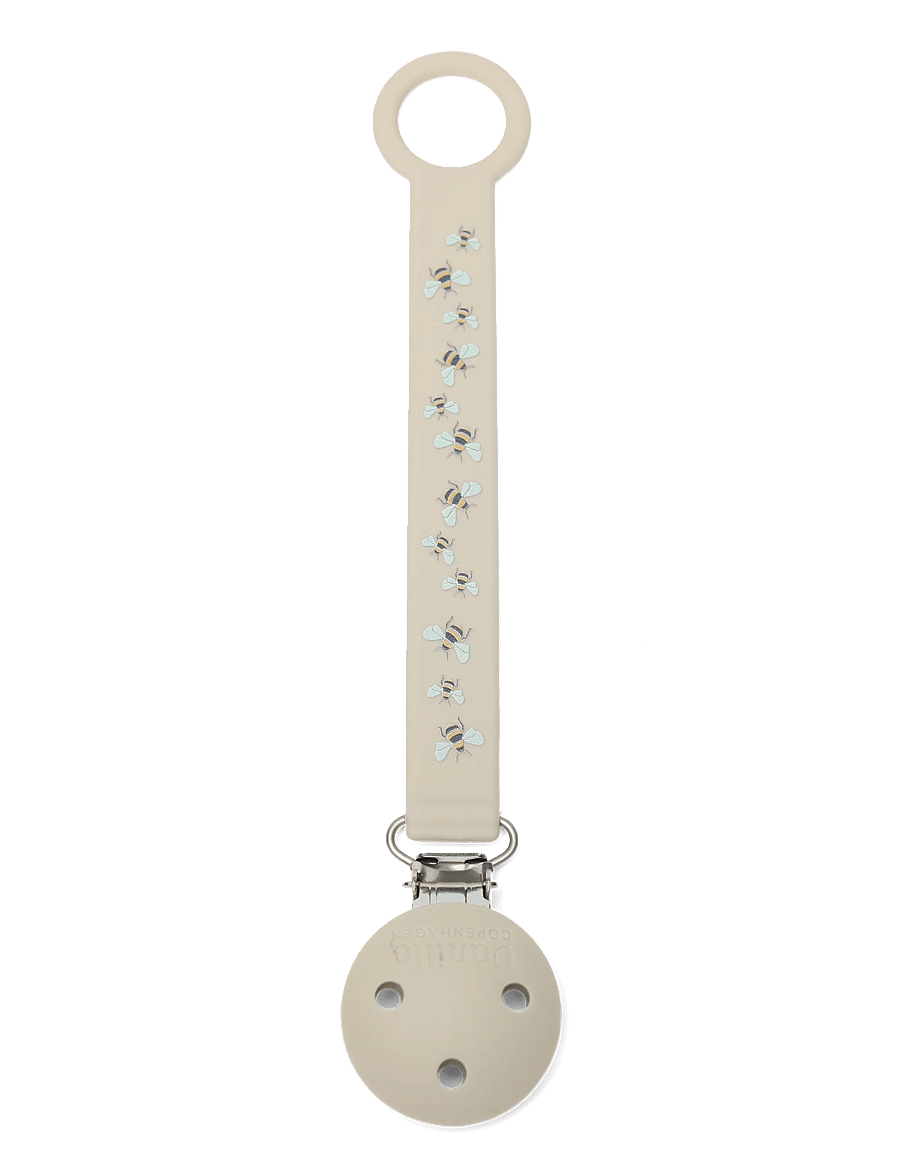 Vanilla Copenhagen - Pacifier Holder - Silicone - Honeybee - schnullerband - milk - 0