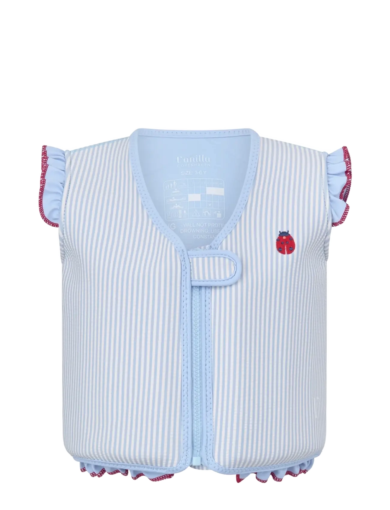VANILLA COPENHAGEN Svømmevest - Seersucker - Ladybug Blau - 6-8Y - Kinder