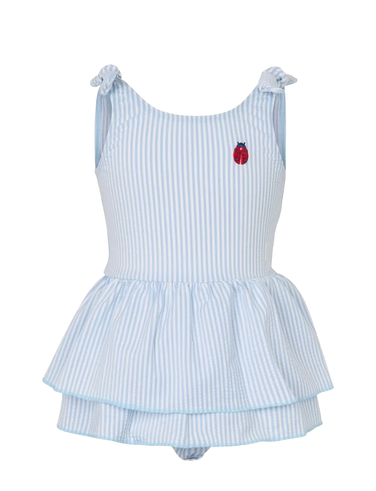 VANILLA COPENHAGEN Baby Badedragt - Seersucker - Ladybug Blau - 9-12M - Kinder