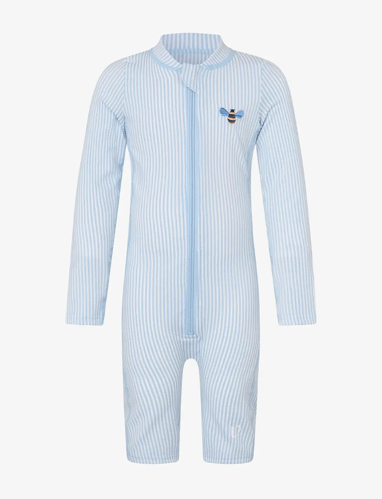 Vanilla Copenhagen - Swim Bodysuit - Seersucker - baddräkter - blue - 0