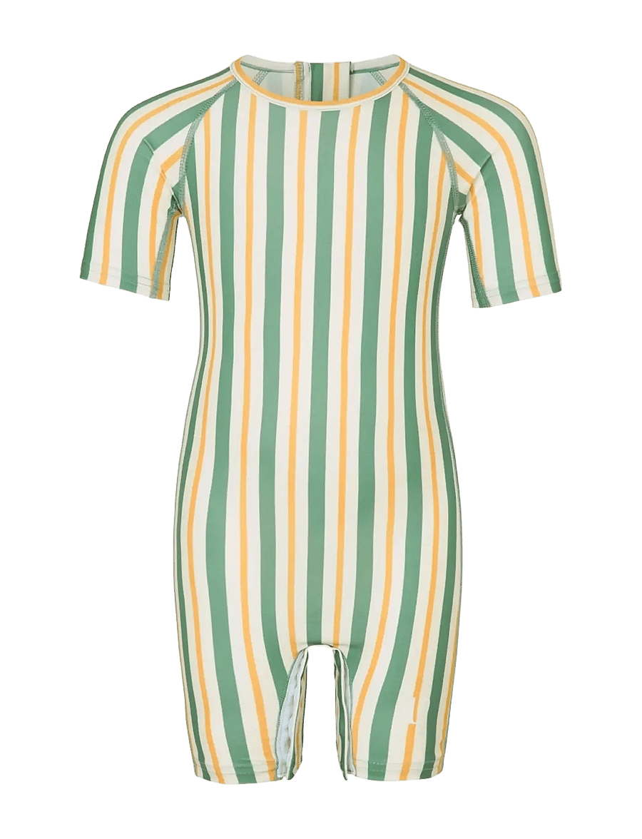 Vanilla Copenhagen - Baby Swim Bodysuit - Fern - Striped - vêtements uv - fern - 0