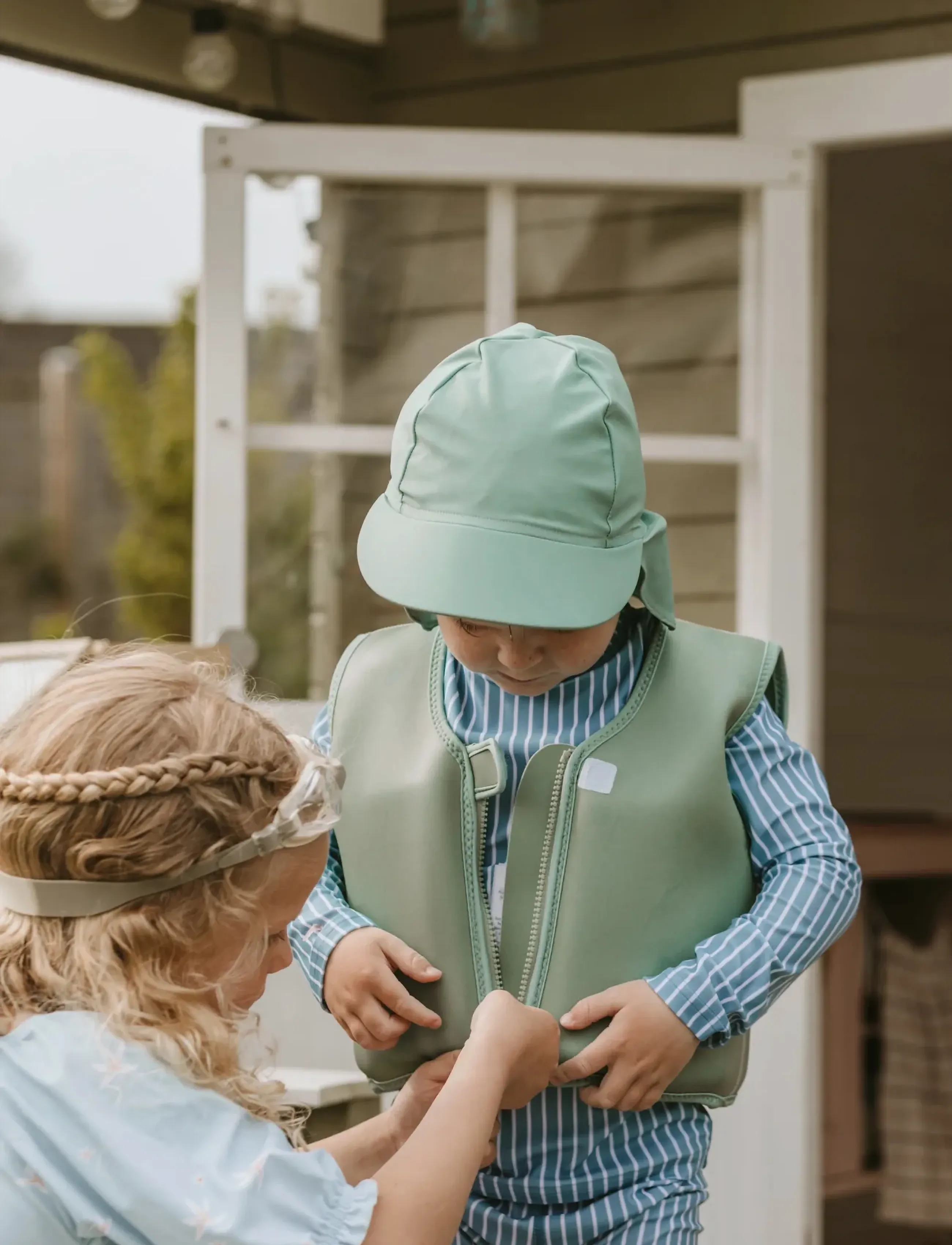 Vanilla Copenhagen Solhat - Fern, 0-12M, Green, Tilbehør > Solhatte, Børn