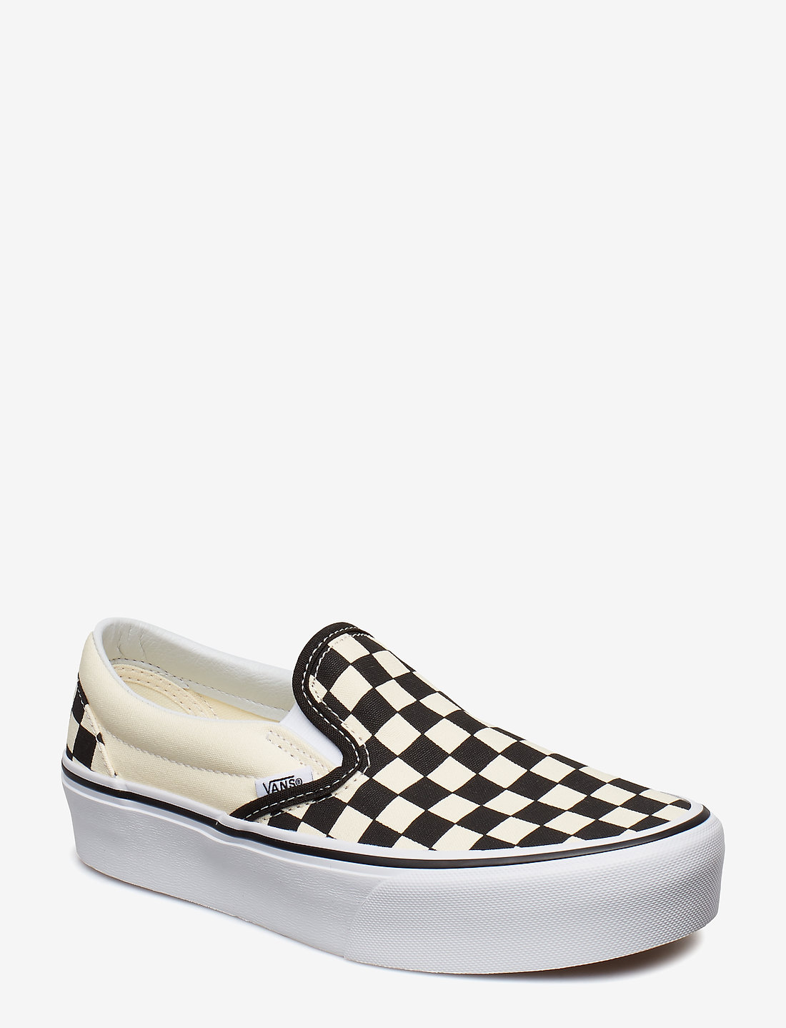 Platform checkered top slip on vans