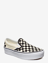 VANS - UA Classic Slip-On Platform - masīvi sportiskā stila apavi - checkerboard black/white - 0