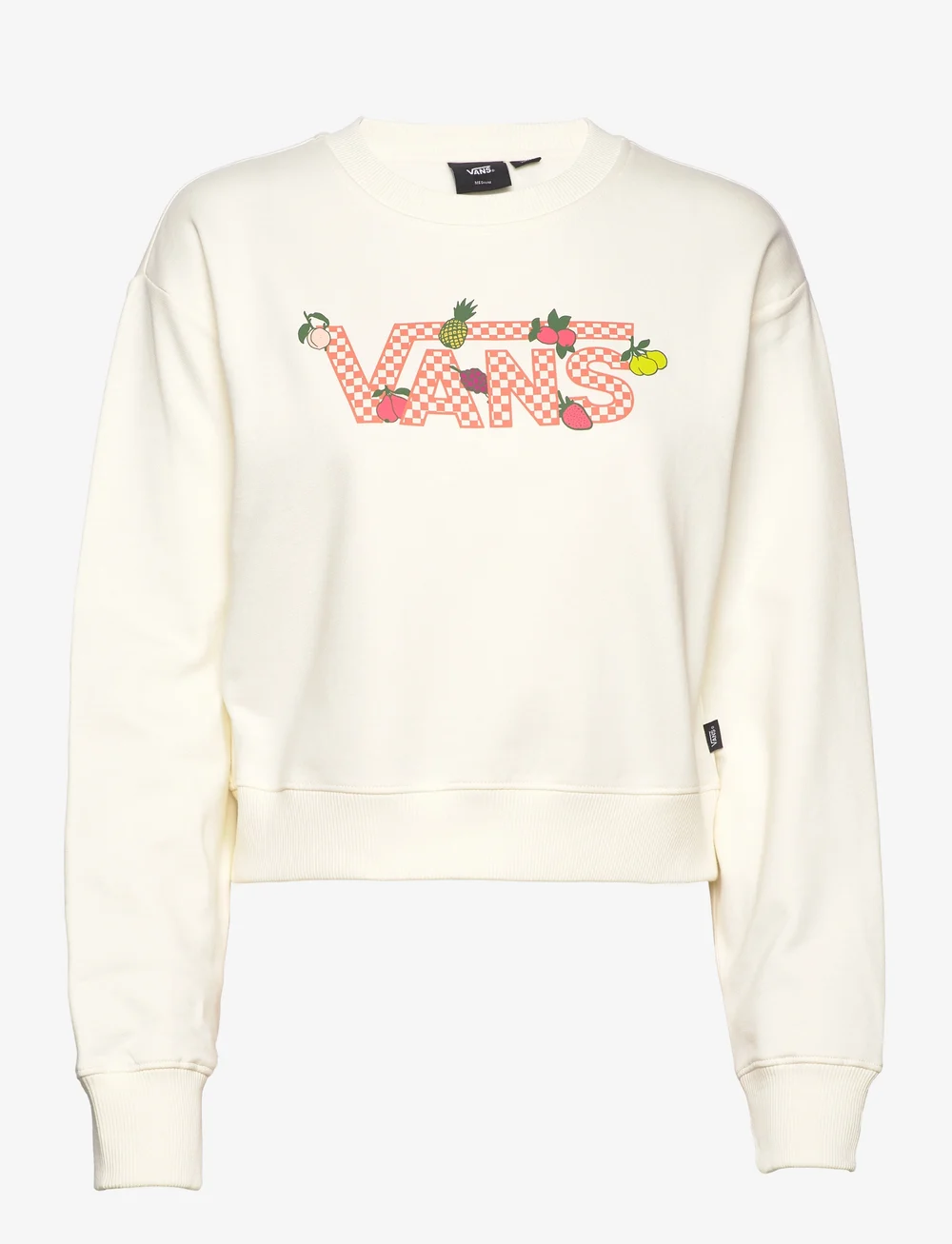 Vans checkered sleeve sales cropped pullover hoodie