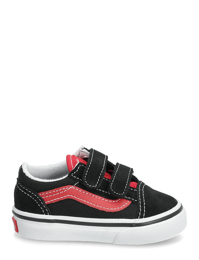 VANS - Old Skool V - canva botased - black/red - 1