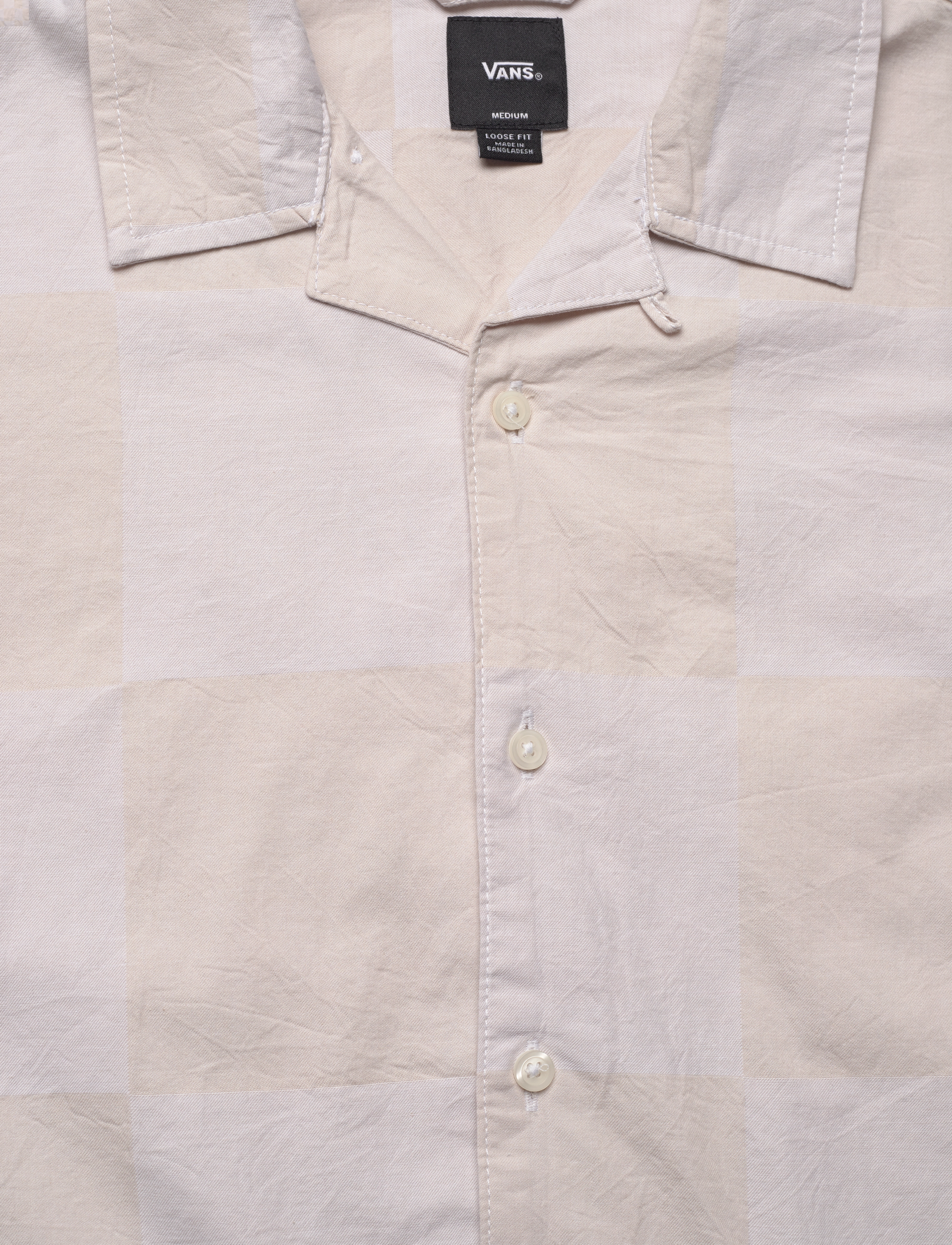 VANS - Kessler Checkerboard SS Woven - särgid - white/marshmallow - 2