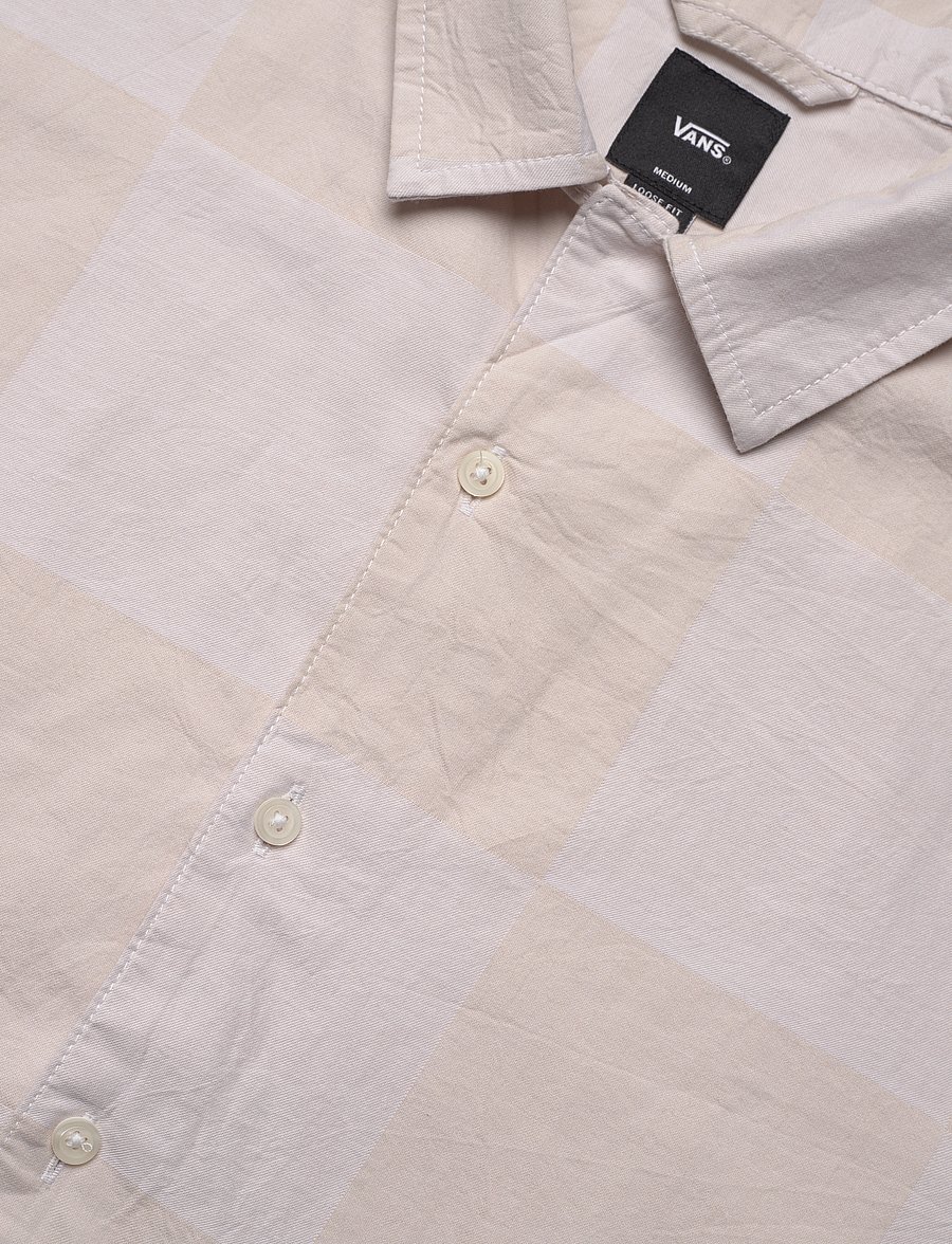 VANS - Kessler Checkerboard SS Woven - tops & t-shirts - white/marshmallow - 3