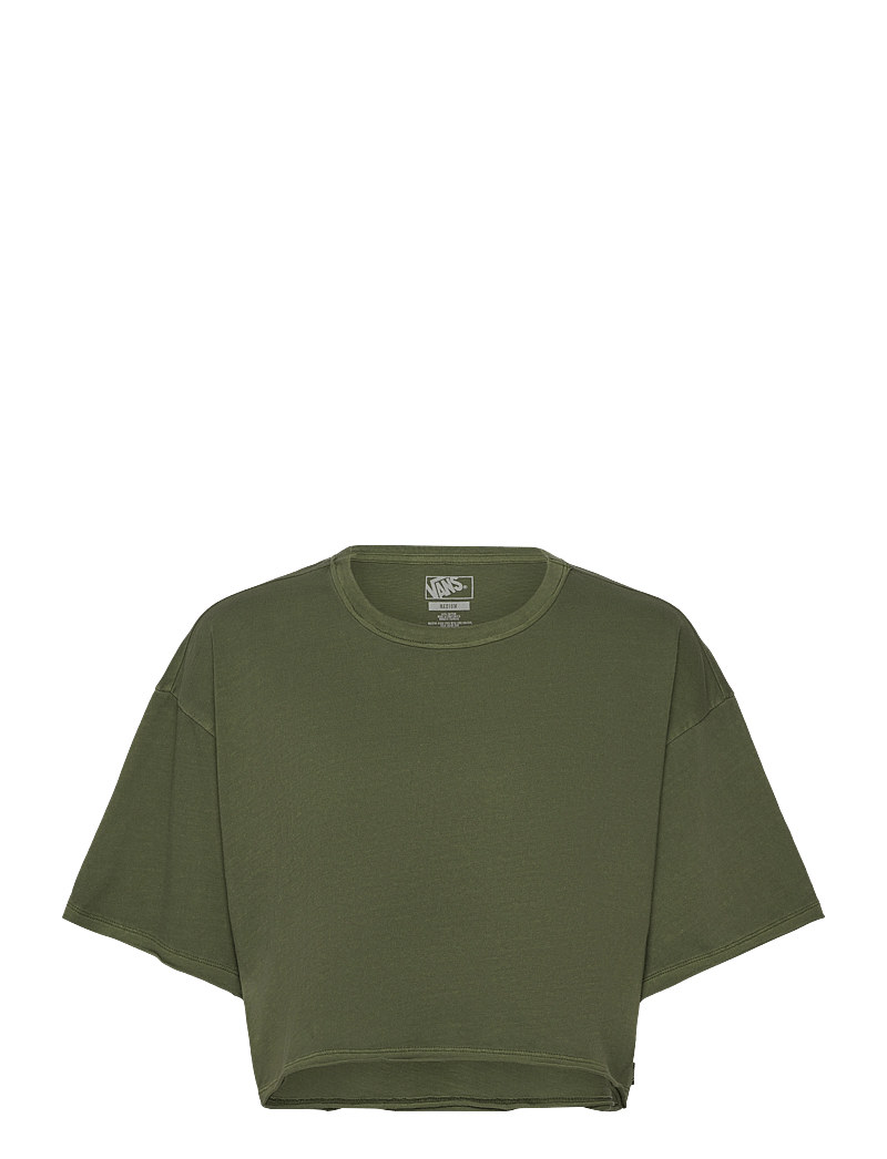 VANS - Relaxed Crop Wash SS Tee - t-shirts - loden green - 0