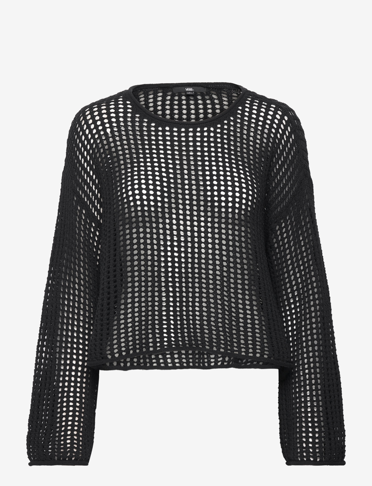 VANS - Mila Open Knit Crop Crew - sweatshirts - black - 0