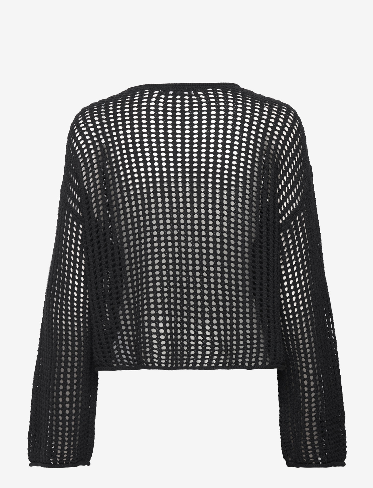 VANS - Mila Open Knit Crop Crew - sweatshirts - black - 1